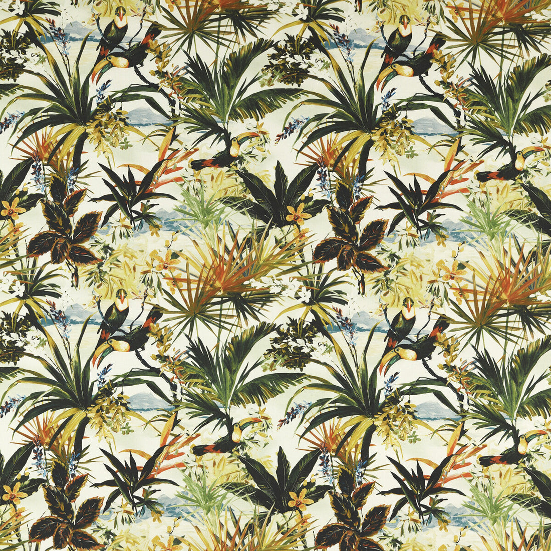 Toucan fabric in outdoor color - pattern F1676/01.CAC.0 - by Clarke And Clarke in the Clarke &amp; Clarke Alfresco collection