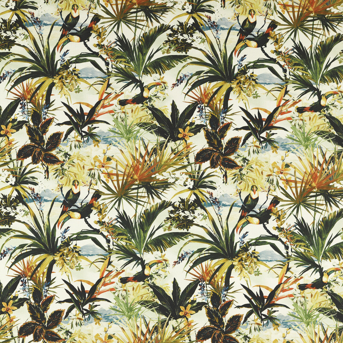 Toucan fabric in outdoor color - pattern F1676/01.CAC.0 - by Clarke And Clarke in the Clarke & Clarke Alfresco collection