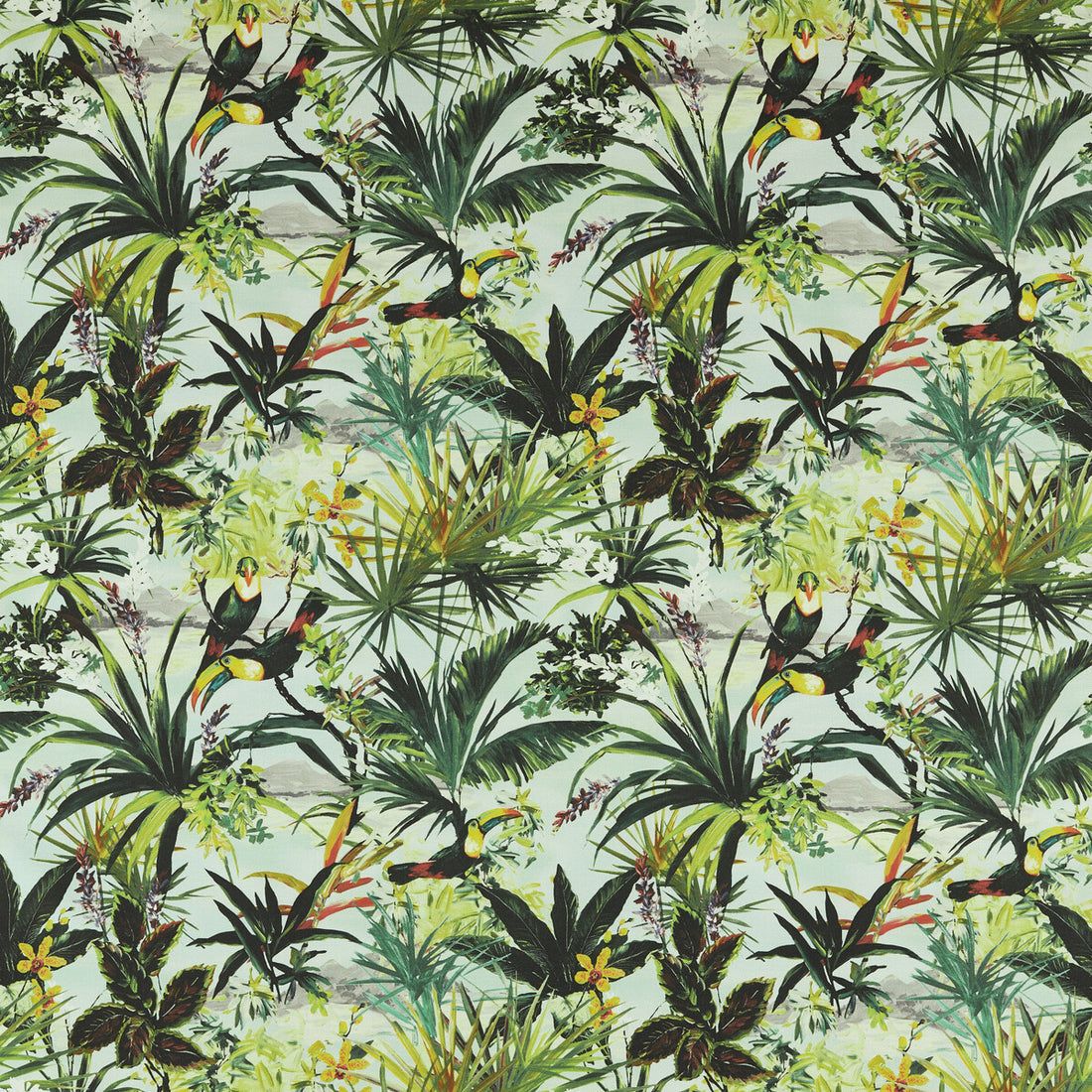 Toucan fabric in outdoor color - pattern F1676/02.CAC.0 - by Clarke And Clarke in the Clarke &amp; Clarke Alfresco collection