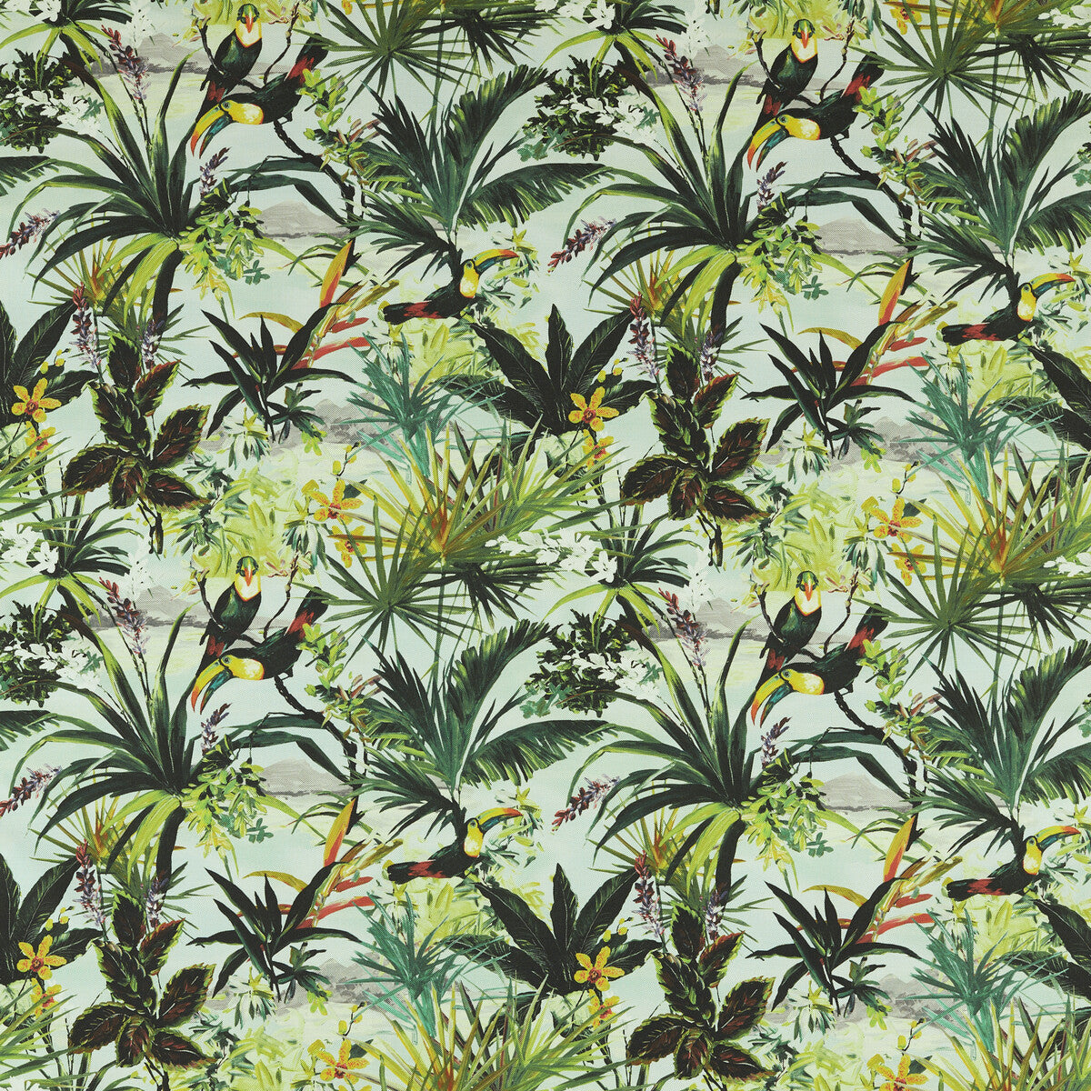 Toucan fabric in outdoor color - pattern F1676/02.CAC.0 - by Clarke And Clarke in the Clarke & Clarke Alfresco collection