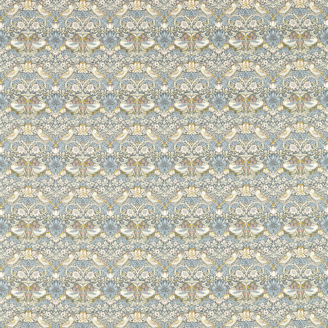 Strawberry Thief fabric in slate color - pattern F1678/02.CAC.0 - by Clarke And Clarke in the Clarke &amp; Clarke William Morris Designs collection