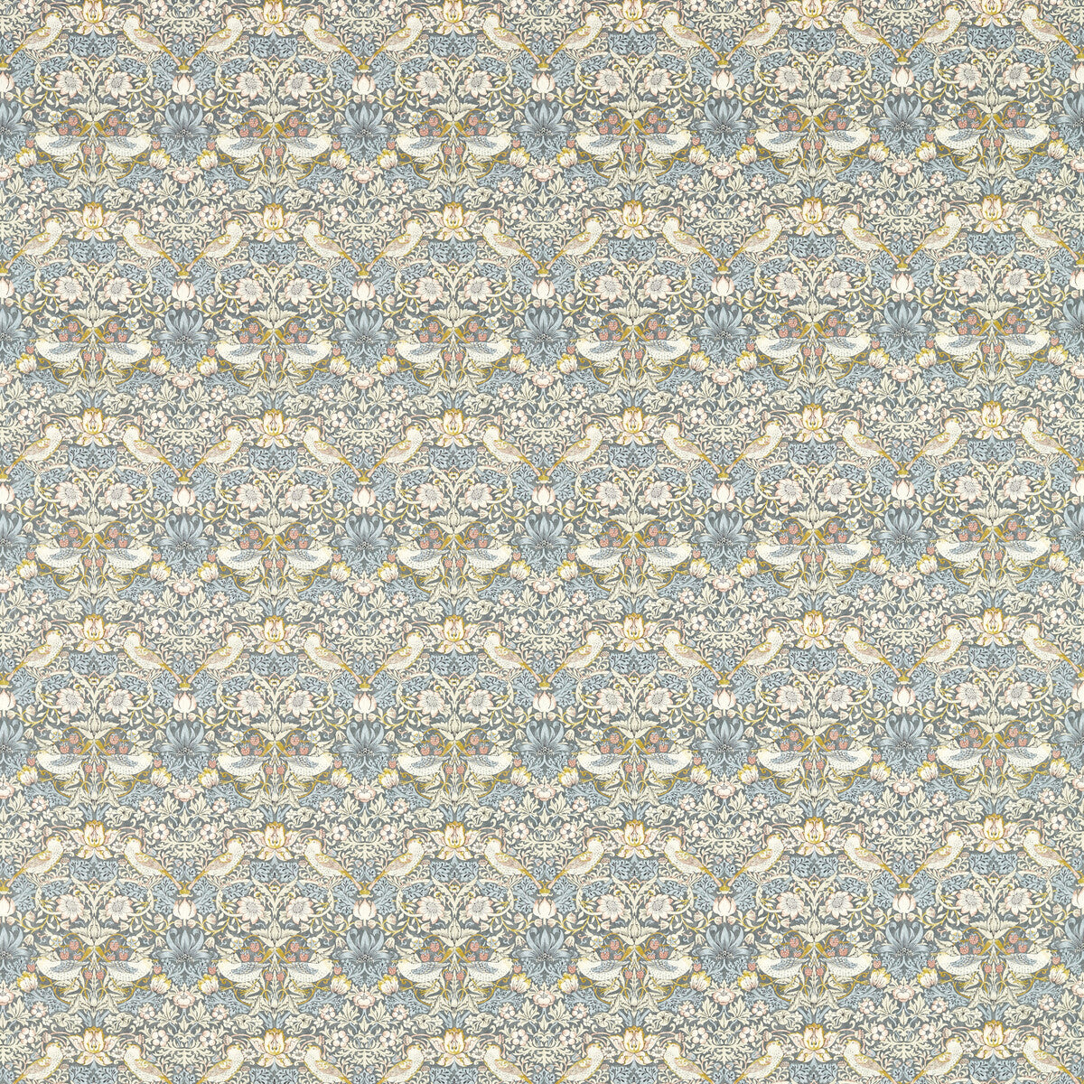 Strawberry Thief fabric in slate color - pattern F1678/02.CAC.0 - by Clarke And Clarke in the Clarke & Clarke William Morris Designs collection
