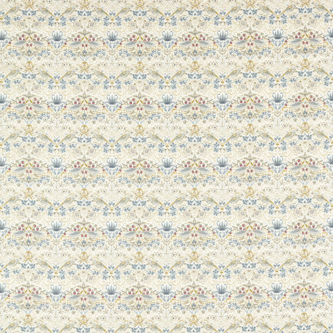 Strawberry Thief fabric in linen color - pattern F1678/04.CAC.0 - by Clarke And Clarke in the Clarke &amp; Clarke William Morris Designs collection