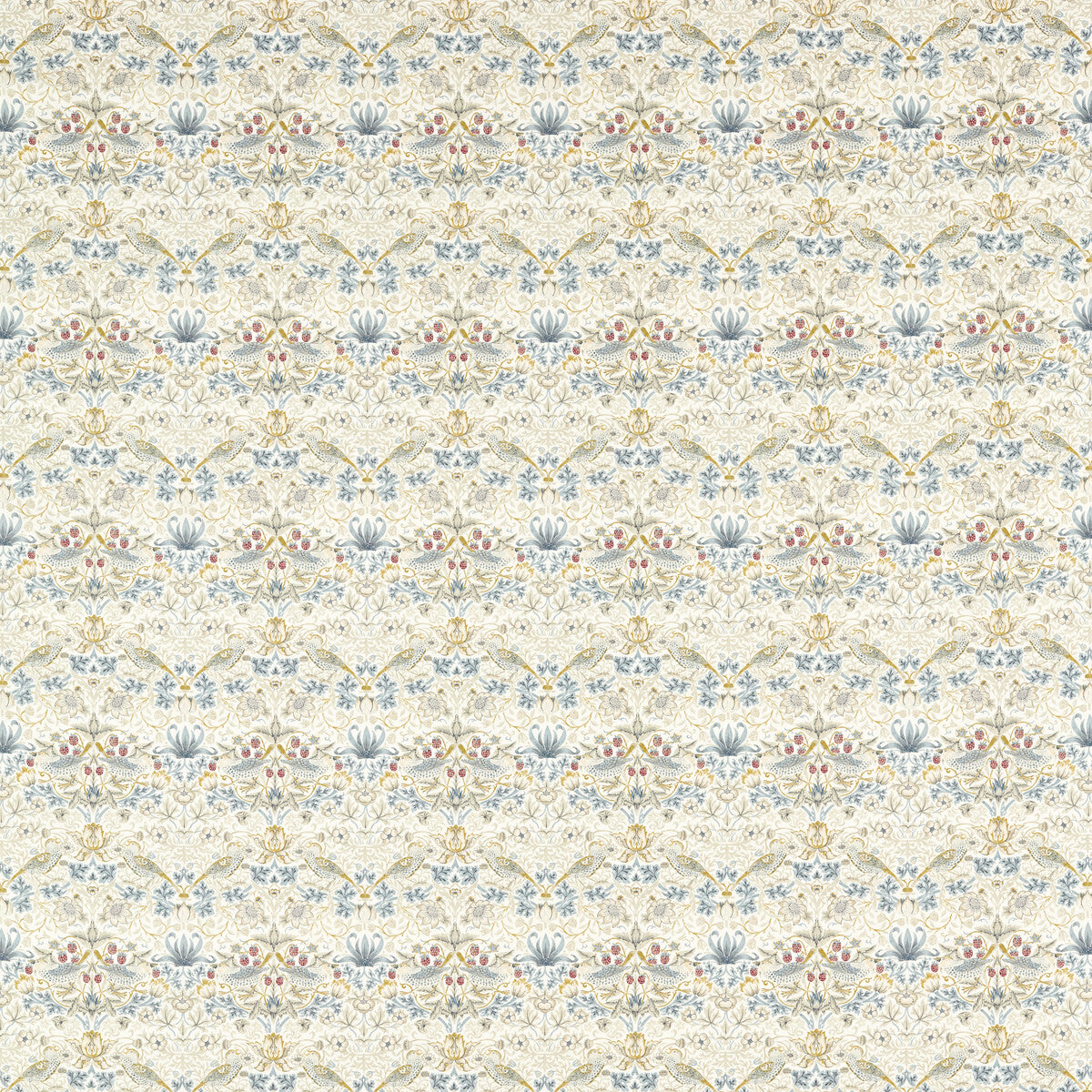Strawberry Thief fabric in linen color - pattern F1678/04.CAC.0 - by Clarke And Clarke in the Clarke & Clarke William Morris Designs collection