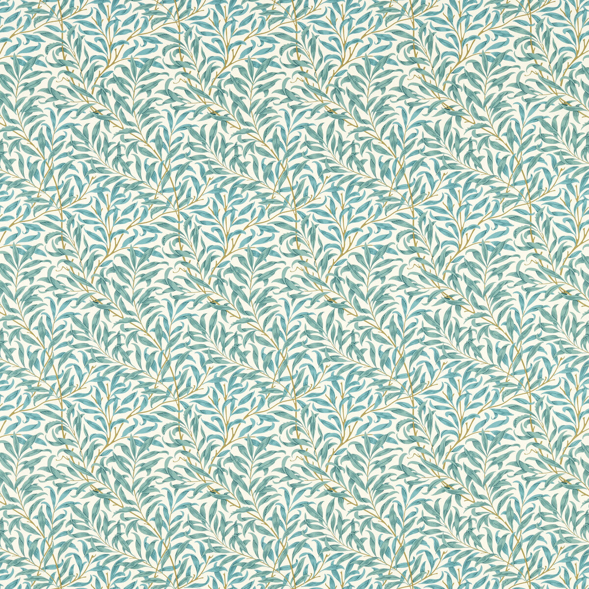 Willow Boughs fabric in teal color - pattern F1679/05.CAC.0 - by Clarke And Clarke in the Clarke & Clarke William Morris Designs collection