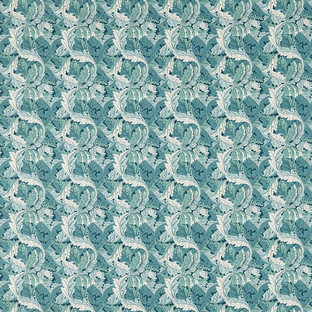 Acanthus fabric in teal color - pattern F1681/04.CAC.0 - by Clarke And Clarke in the Clarke & Clarke William Morris Designs collection