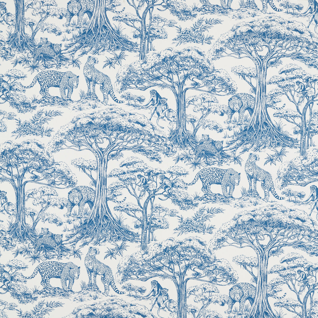 Kisumu fabric in caribbean color - pattern F1710/01.CAC.0 - by Clarke And Clarke in the Breegan Jane Fabrics collection