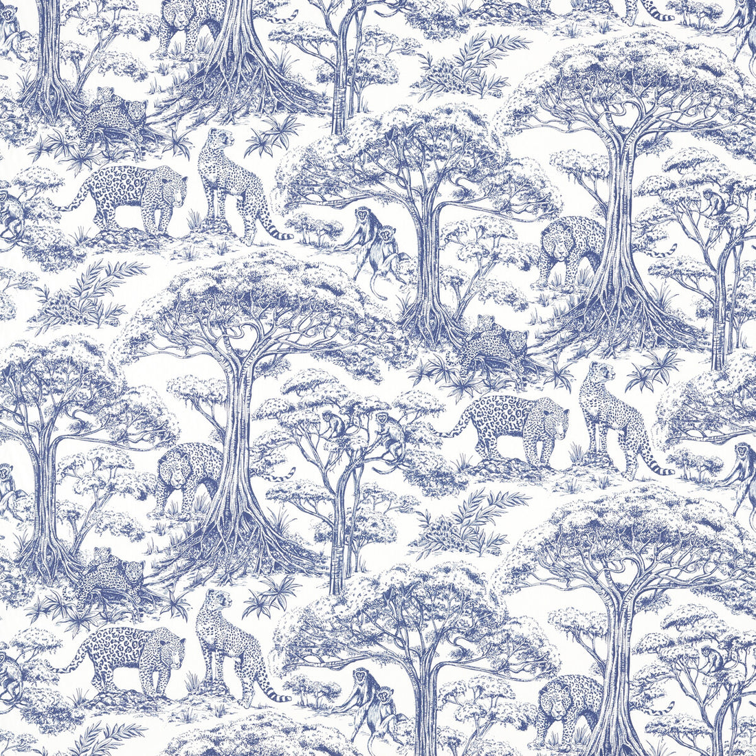 Kisumu fabric in midnight color - pattern F1710/02.CAC.0 - by Clarke And Clarke in the Breegan Jane Fabrics collection