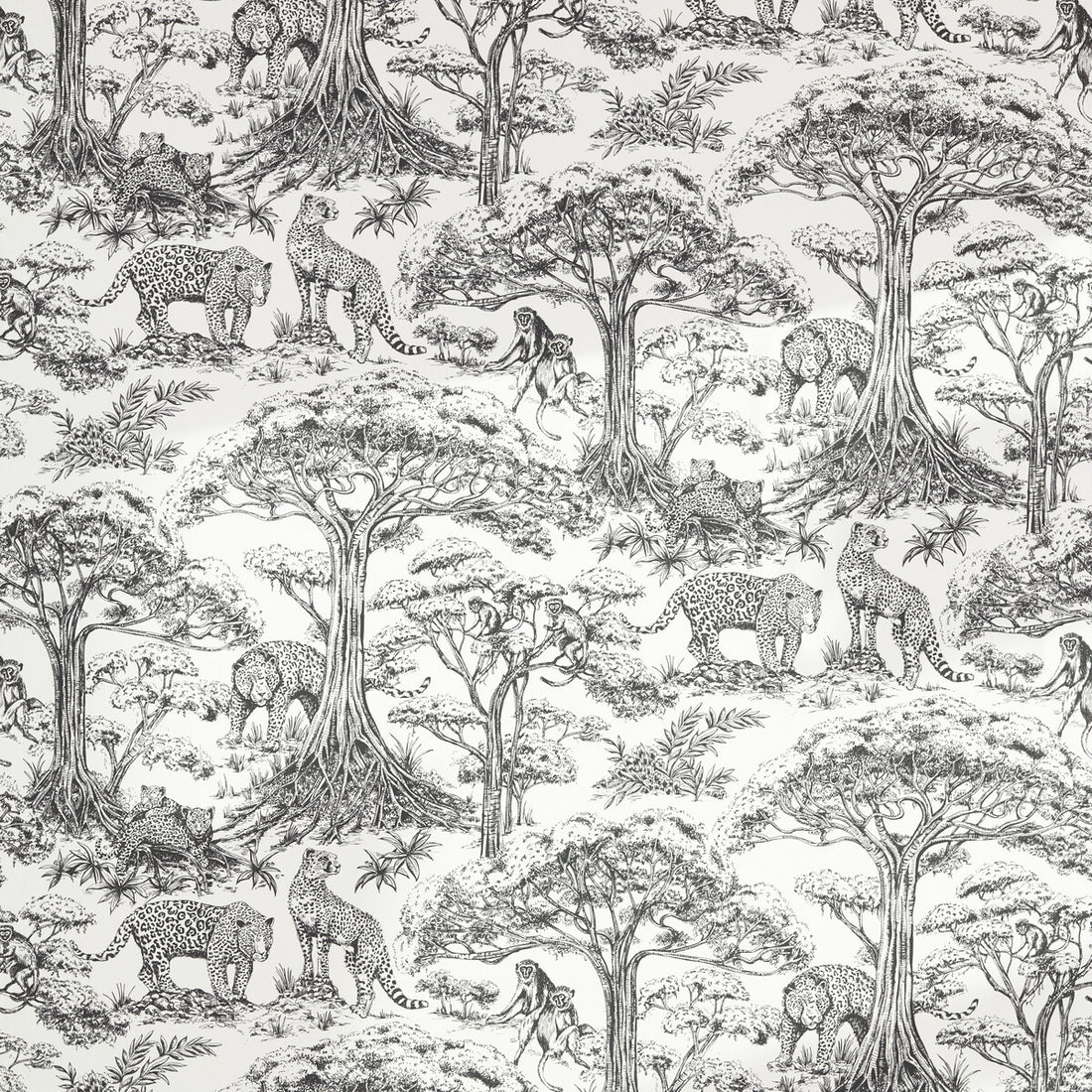 Kisumu fabric in noir color - pattern F1710/03.CAC.0 - by Clarke And Clarke in the Breegan Jane Fabrics collection