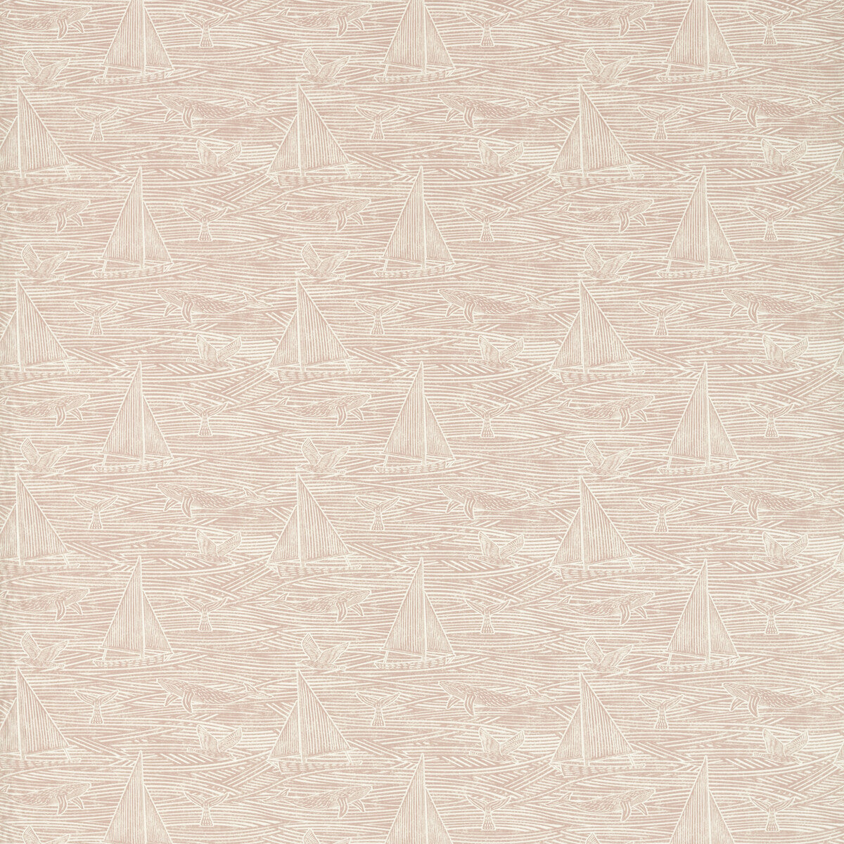 Fin fabric in blush color - pattern number F1726/01.CAC.0 - by Clarke And Clarke in the Clarke & Clarke Marina collection