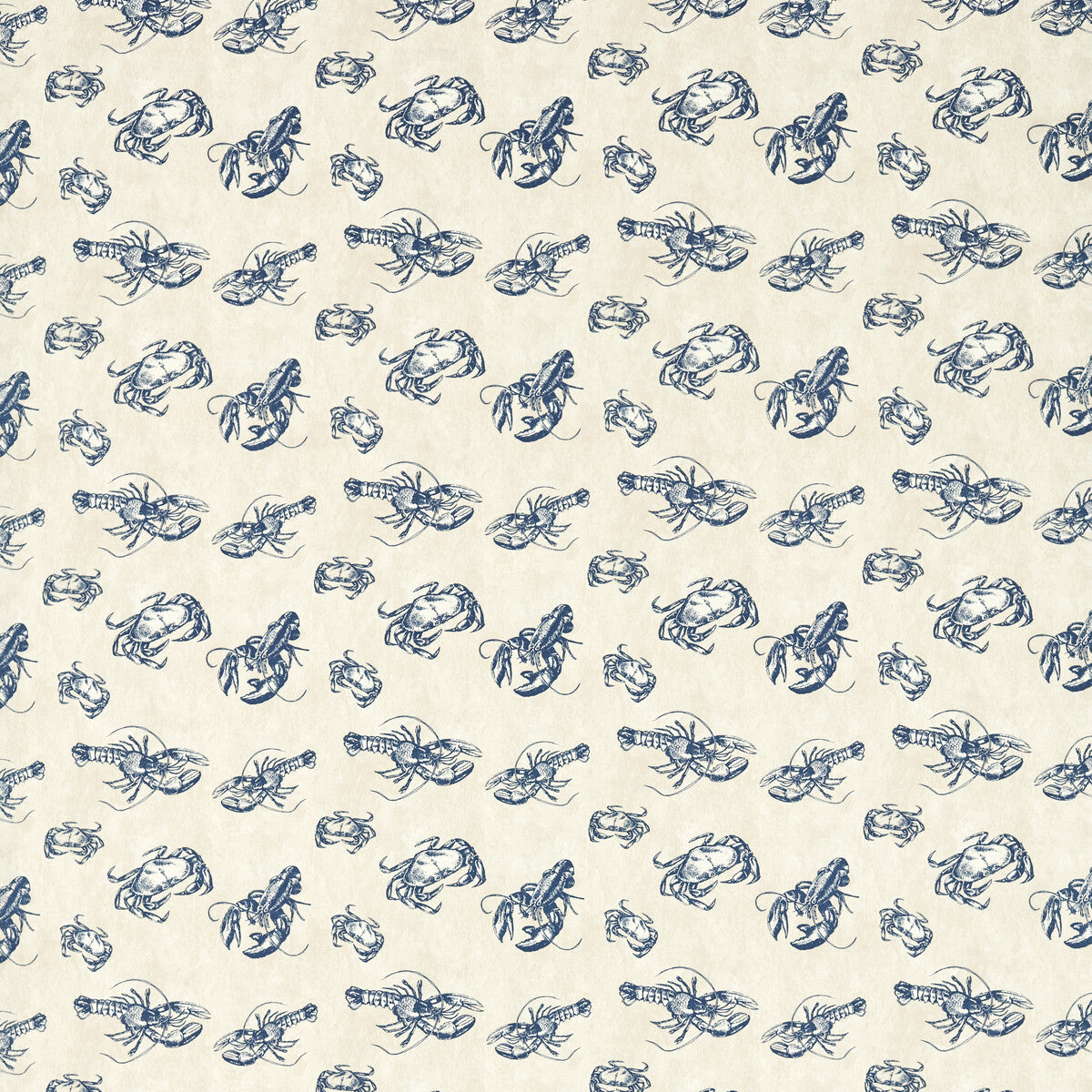 Shellfish fabric in ink color - pattern number F1731/02.CAC.0 - by Clarke And Clarke in the Clarke & Clarke Marina collection