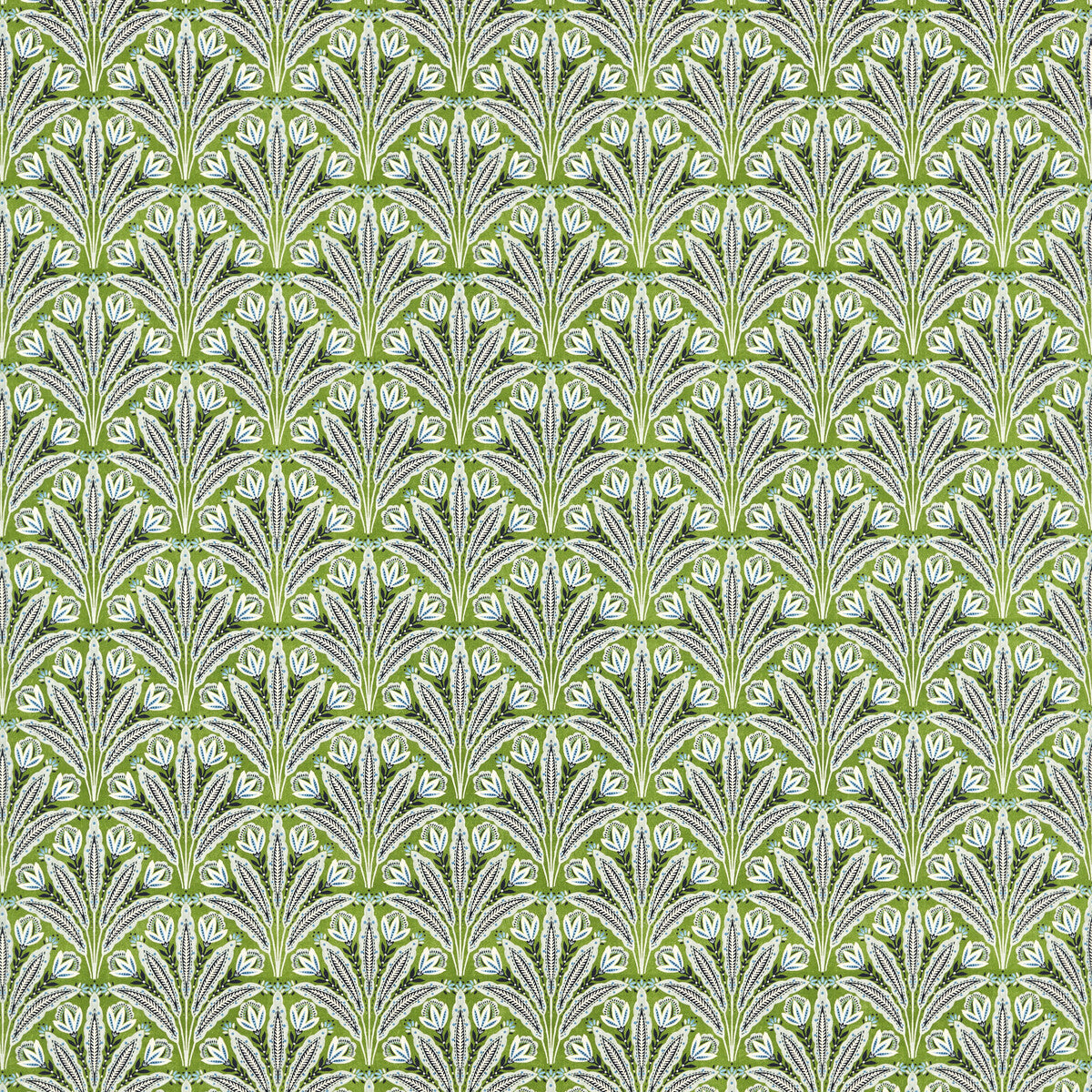 Attingham fabric in cobalt green color - pattern number F1734/01.CAC.0 - by Clarke And Clarke in the Clarke & Clarke Secret Garden collection