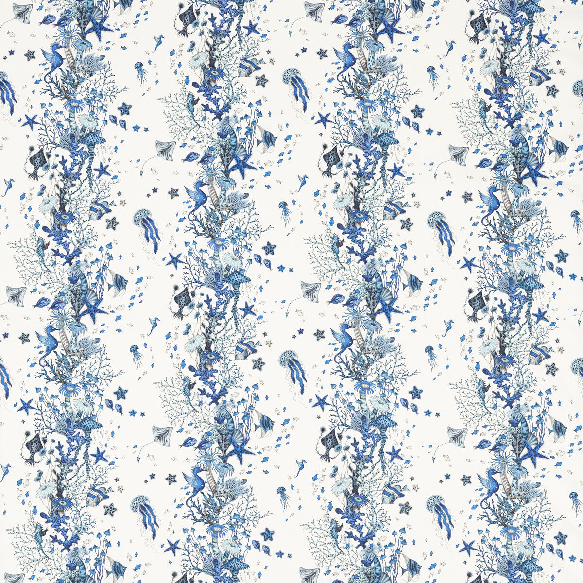 Seaforest fabric in blue color - pattern number F1760/02.CAC.0 - by Clarke And Clarke in the Mythica By Emma J Shipley For C&C collection