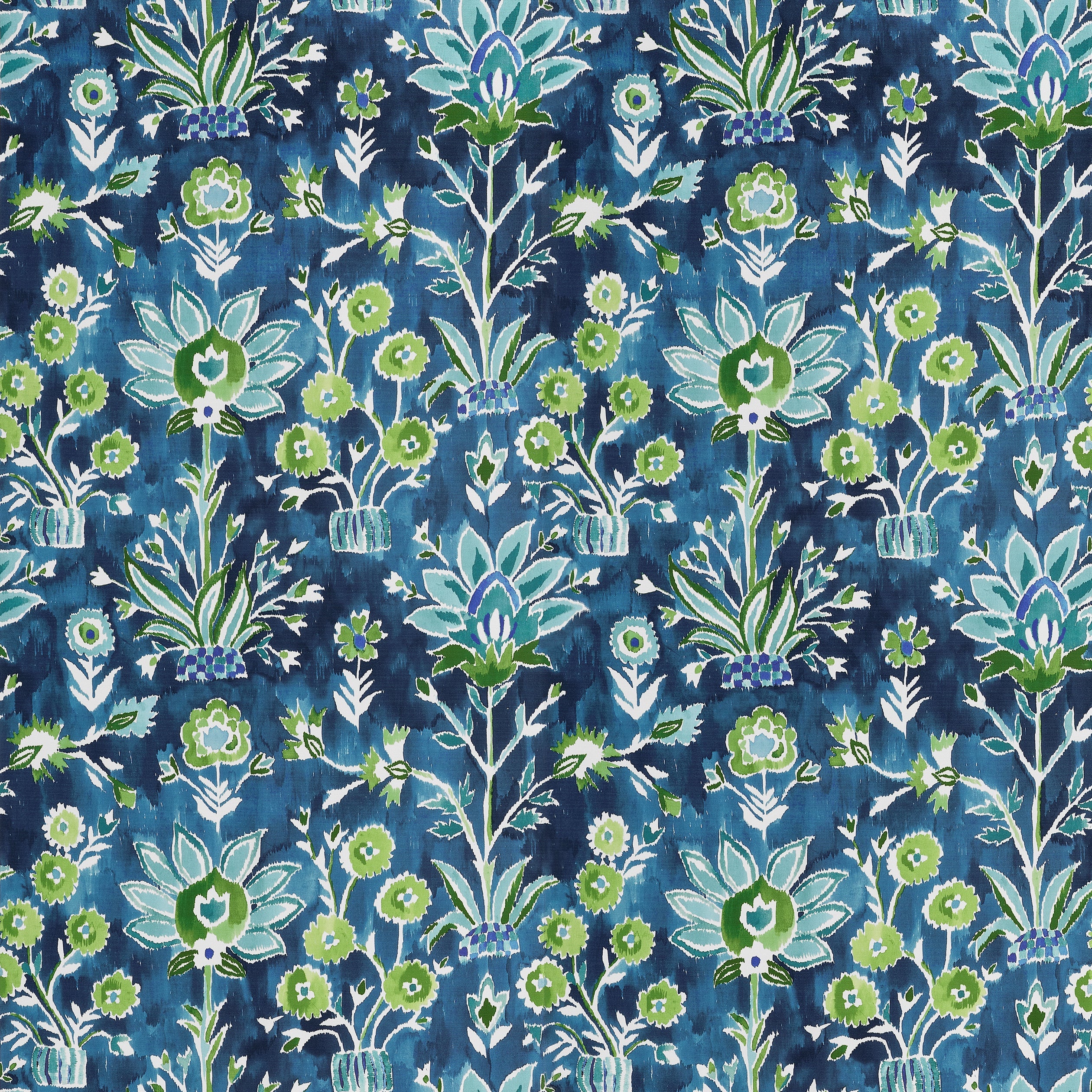 Lilia Print fabric in navy color - pattern number F711115 - by Thibaut in the Acadia collection