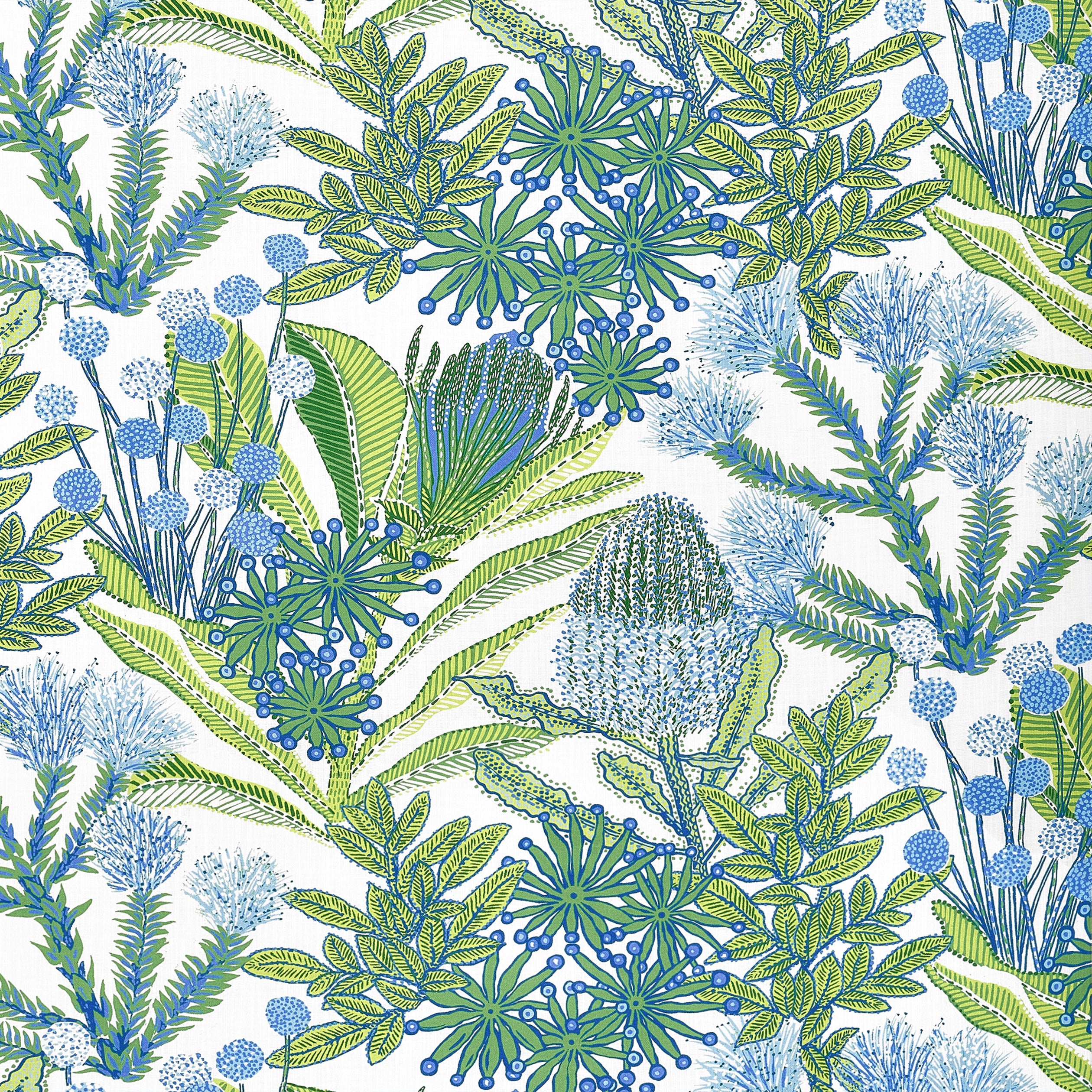 Protea Print fabric in kiwi color - pattern number F81765 - by Thibaut in the Soleil collection