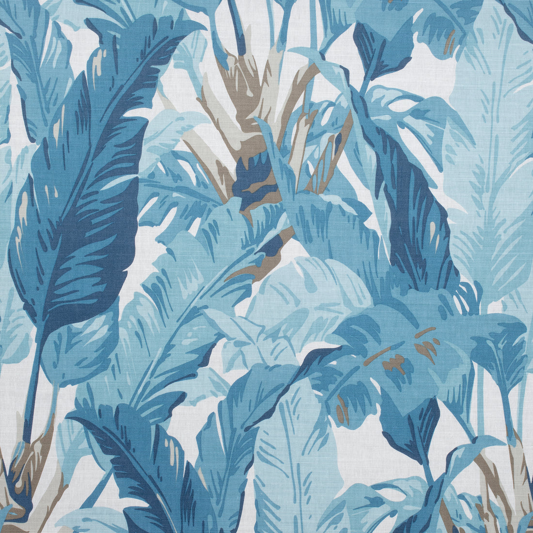 Travelers Palm fabric in spa blue color - pattern number F910128 - by Thibaut in the Tropics collection