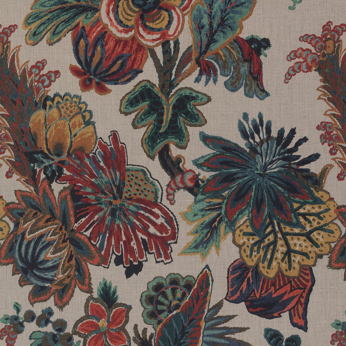 Floral Gala fabric in jewel color - pattern number F910216 - by Thibaut in the Colony collection