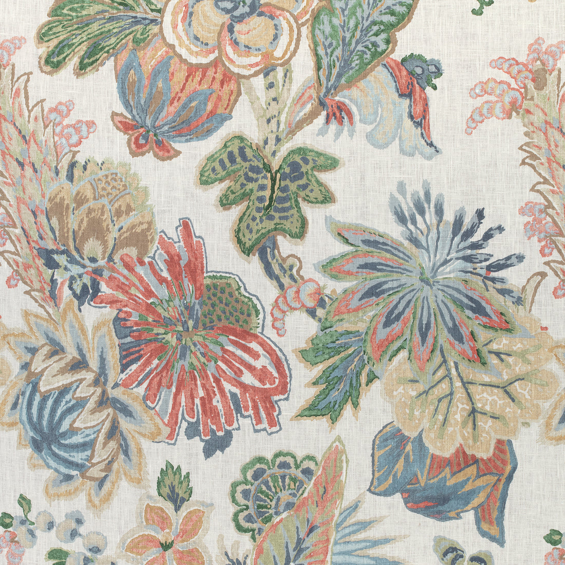 Floral Gala fabric in wheat color - pattern number F910217 - by Thibaut in the Colony collection