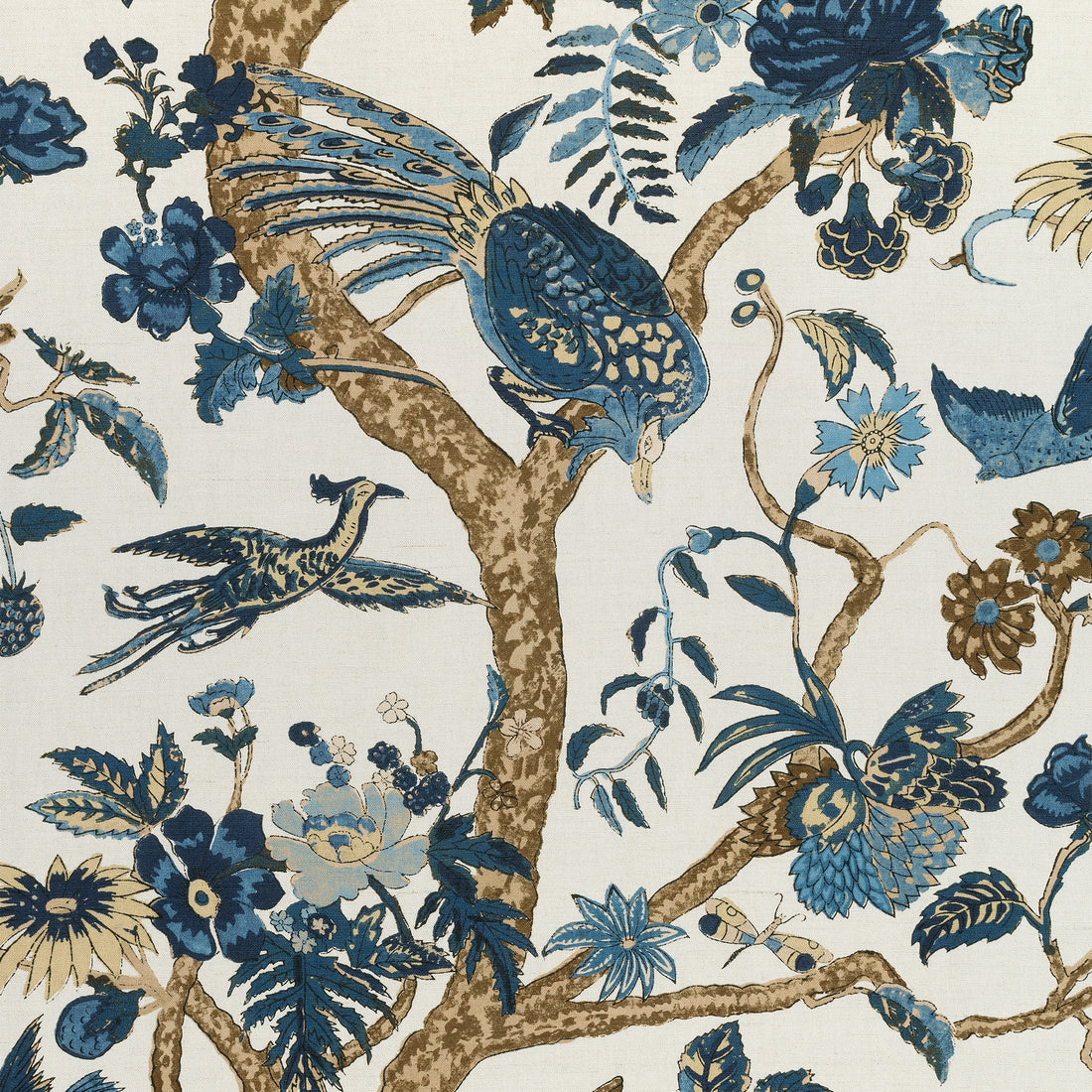 Coromandel fabric in navy color - pattern number F910225 - by Thibaut in the Colony collection