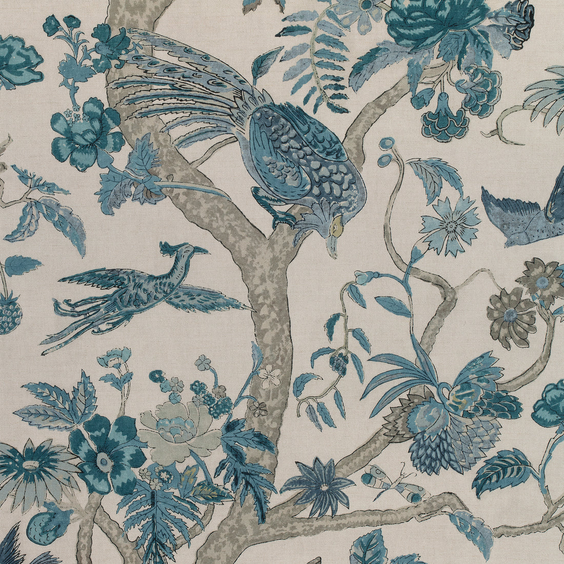 Coromandel fabric in slate blue color - pattern number F910226 - by Thibaut in the Colony collection
