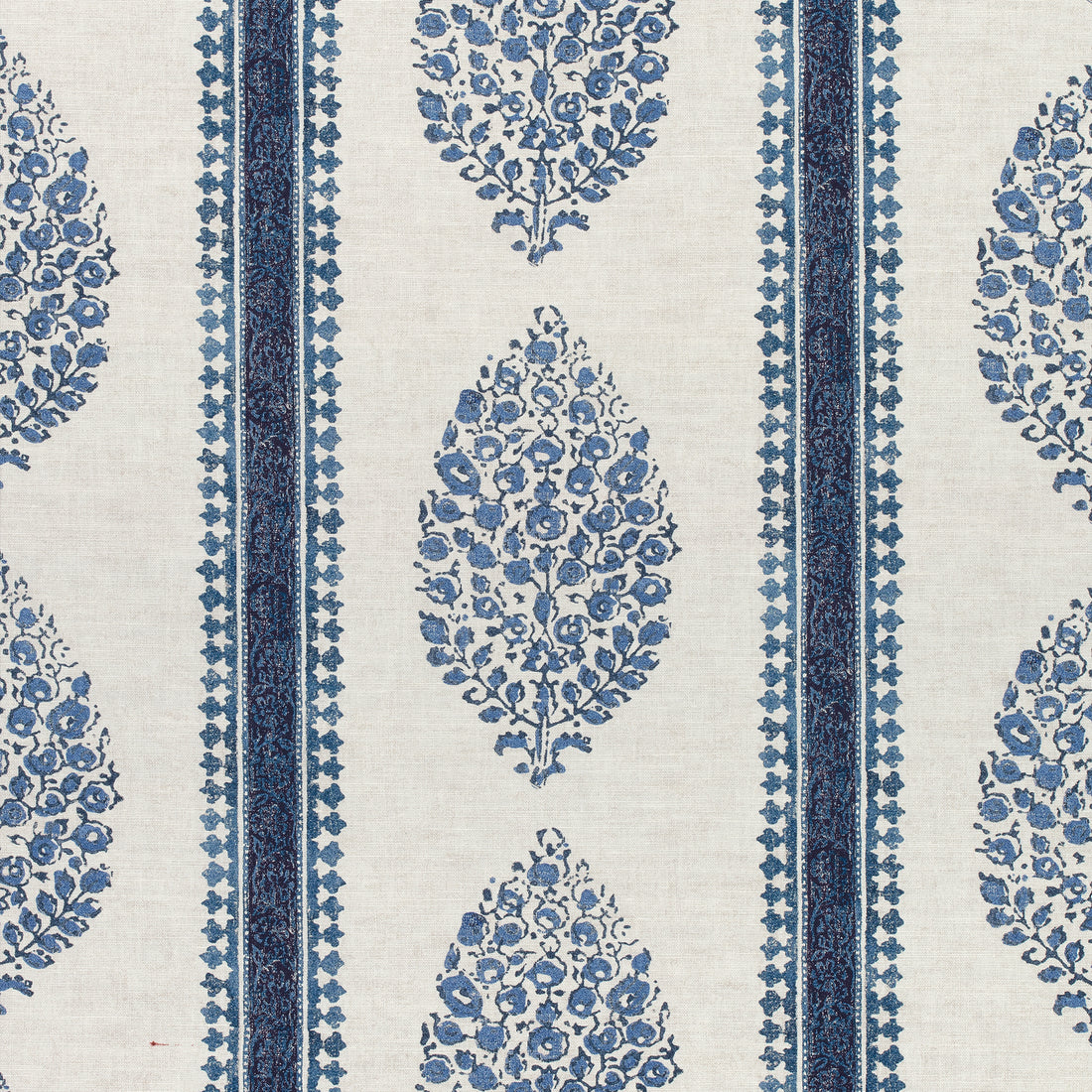 Chappana fabric in blue and white color - pattern number F910239 - by Thibaut in the Colony collection