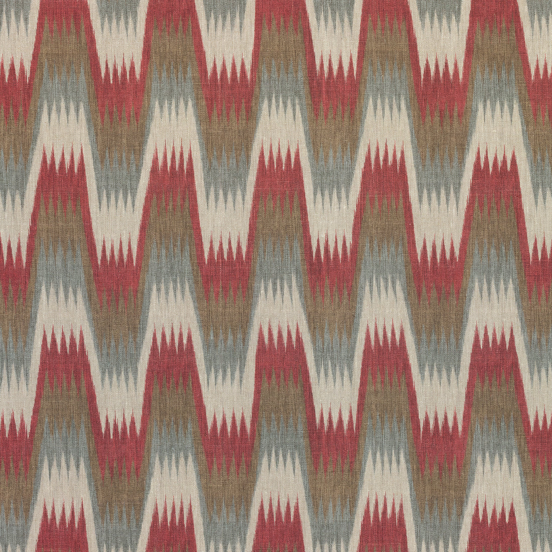 Stockholm Chevron fabric in red and grey color - pattern number F910243 - by Thibaut in the Colony collection