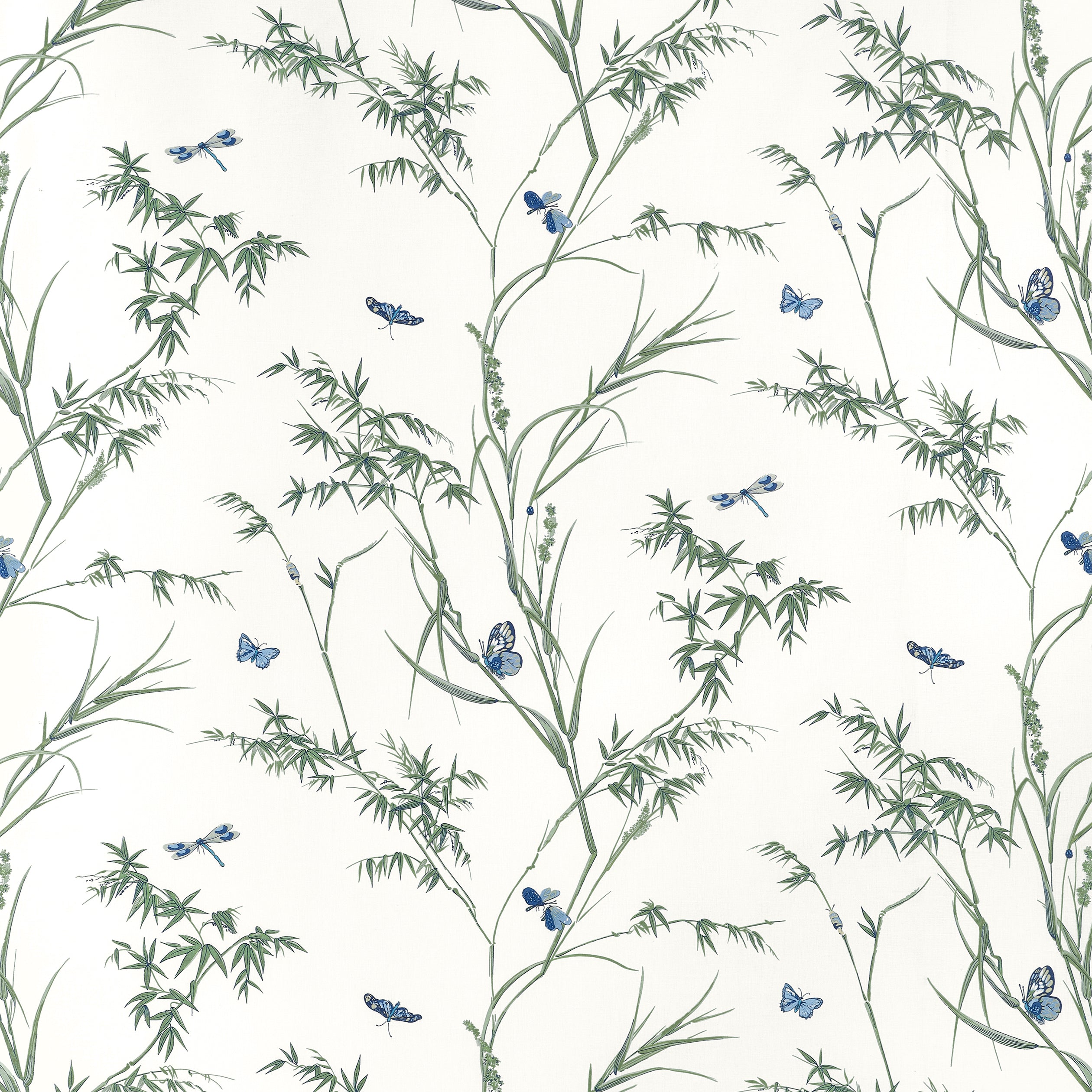 Virginia fabric in blue and green color - pattern number F910528 - by Thibaut in the Boxwood collection