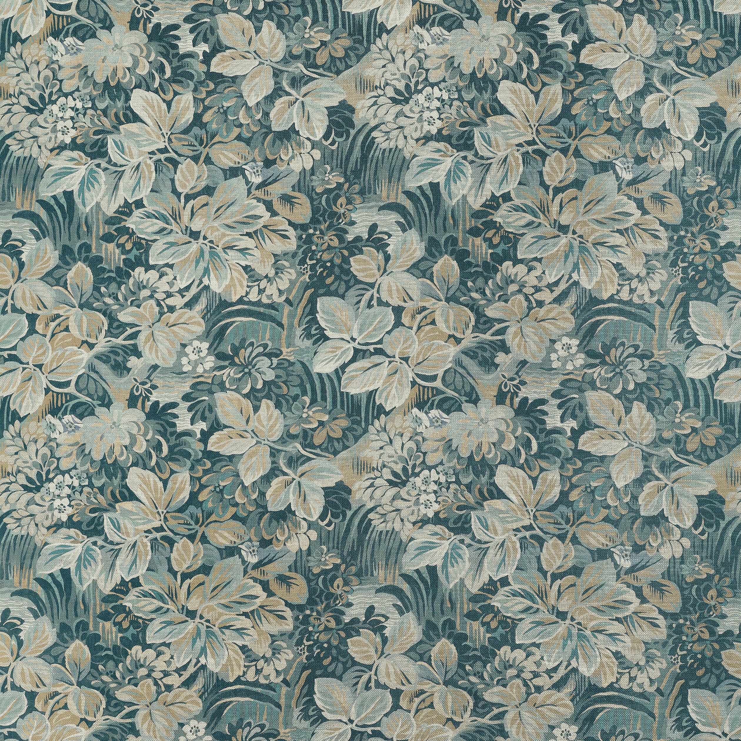 Night Garden fabric in spa blue color - pattern number F910533 - by Thibaut in the Boxwood collection