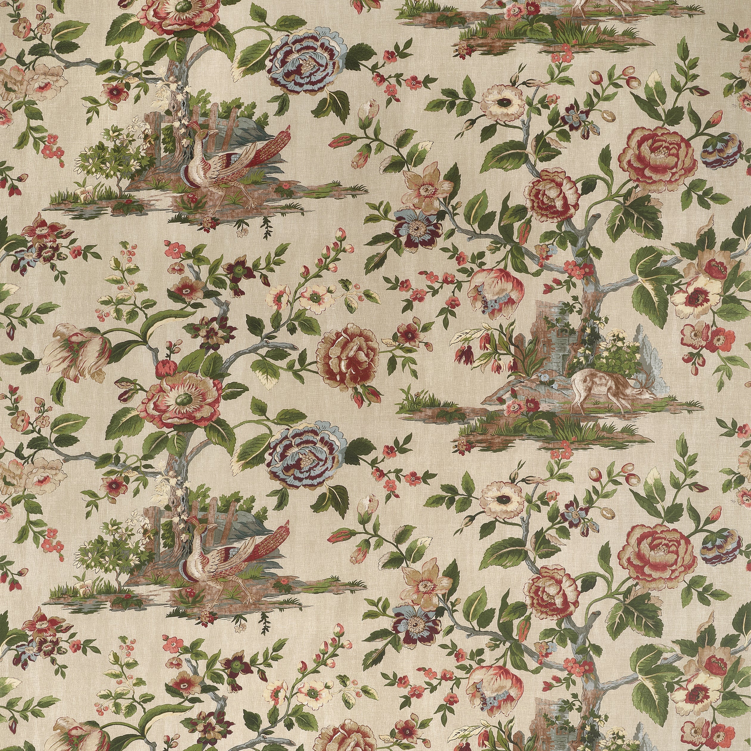 Forest Lodge fabric in flax color - pattern number F910541 - by Thibaut in the Boxwood collection