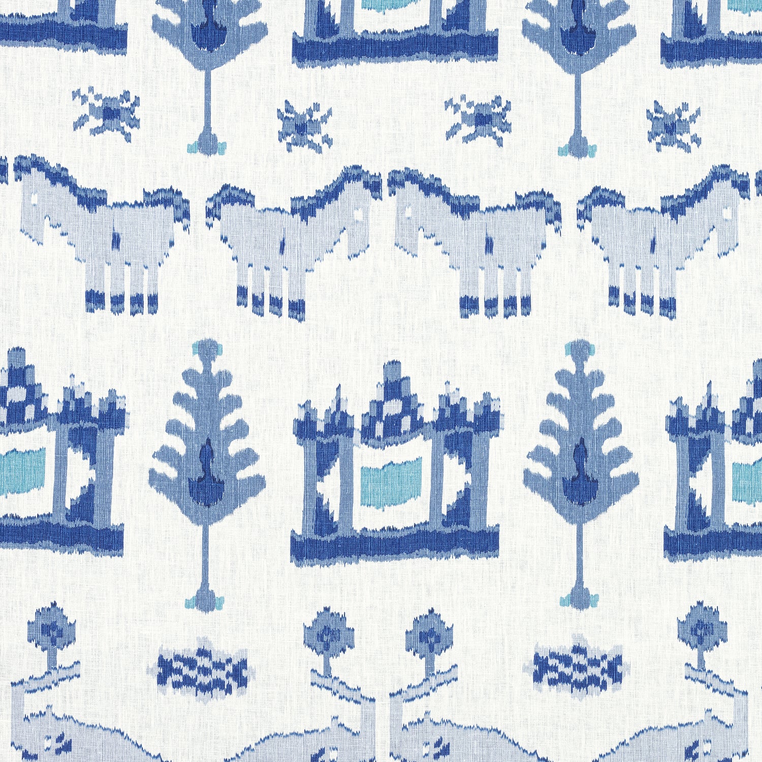 Kingdom Parade fabric in blue and white color - pattern number F910641 - by Thibaut in the Ceylon collection