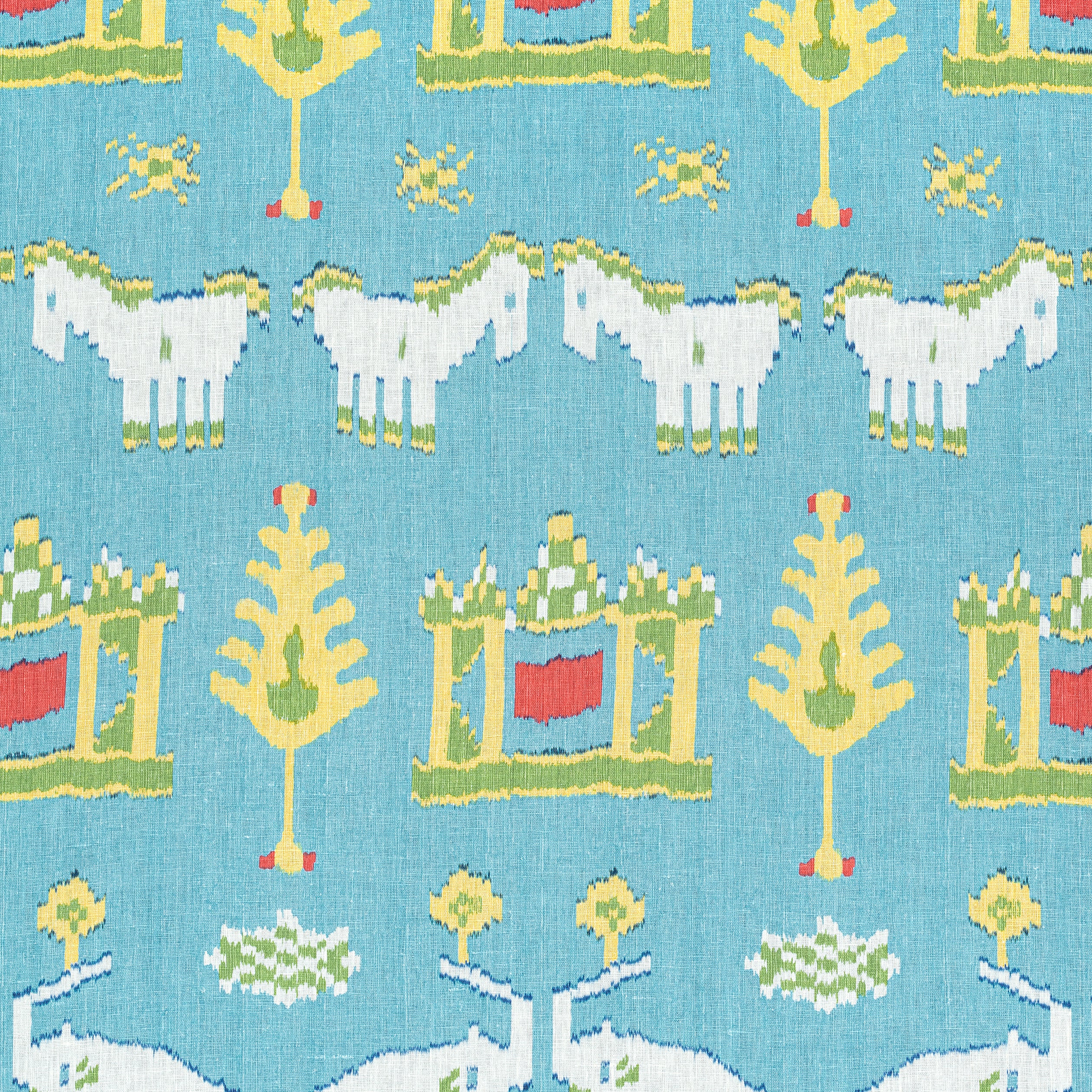Kingdom Parade fabric in turquoise color - pattern number F910644 - by Thibaut in the Ceylon collection