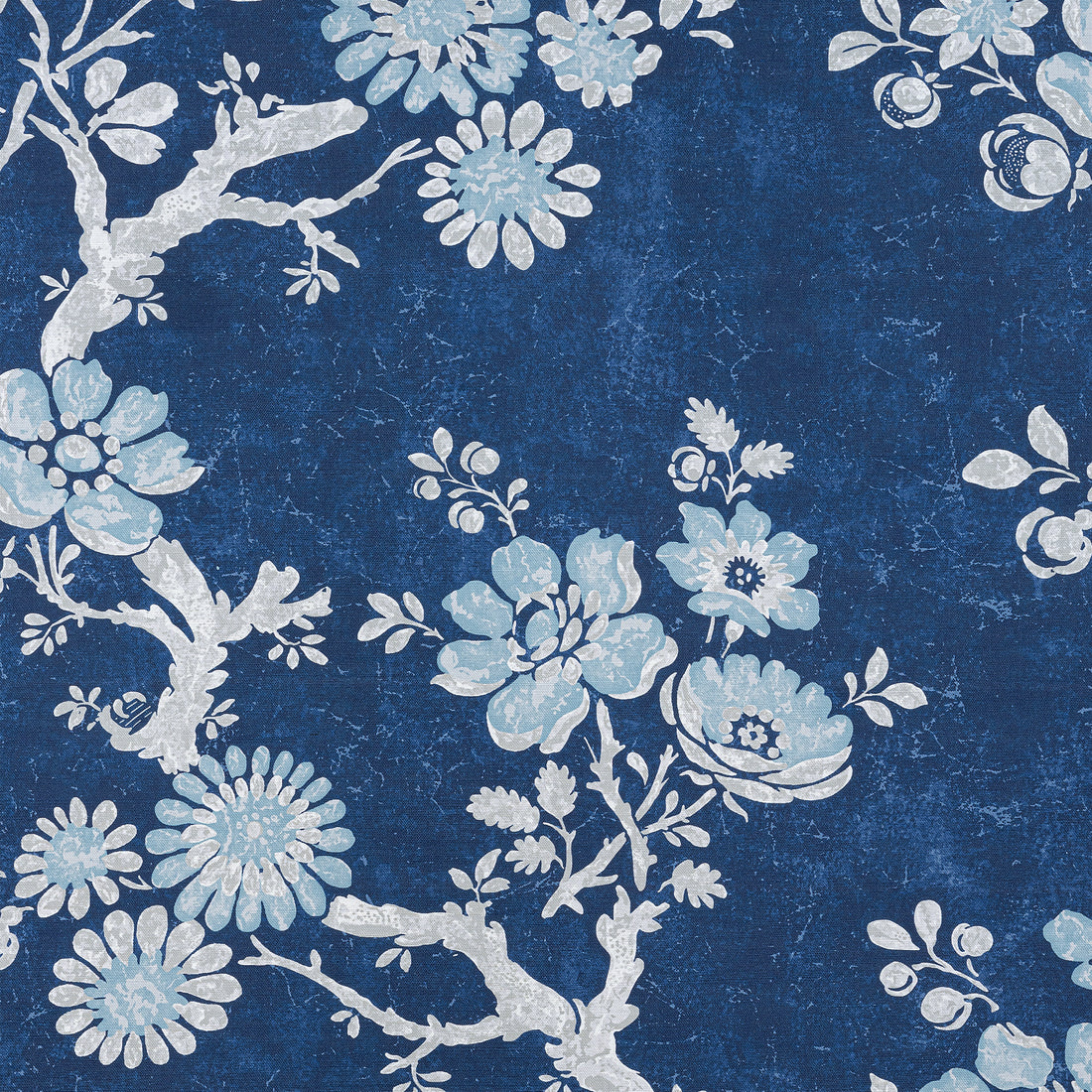 Claudette fabric in navy color - pattern number F910813 - by Thibaut in the Heritage collection
