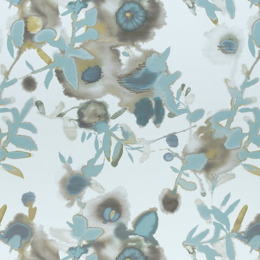 Open Spaces fabric in beige and teal color - pattern number F913085 - by Thibaut in the Summer House collection