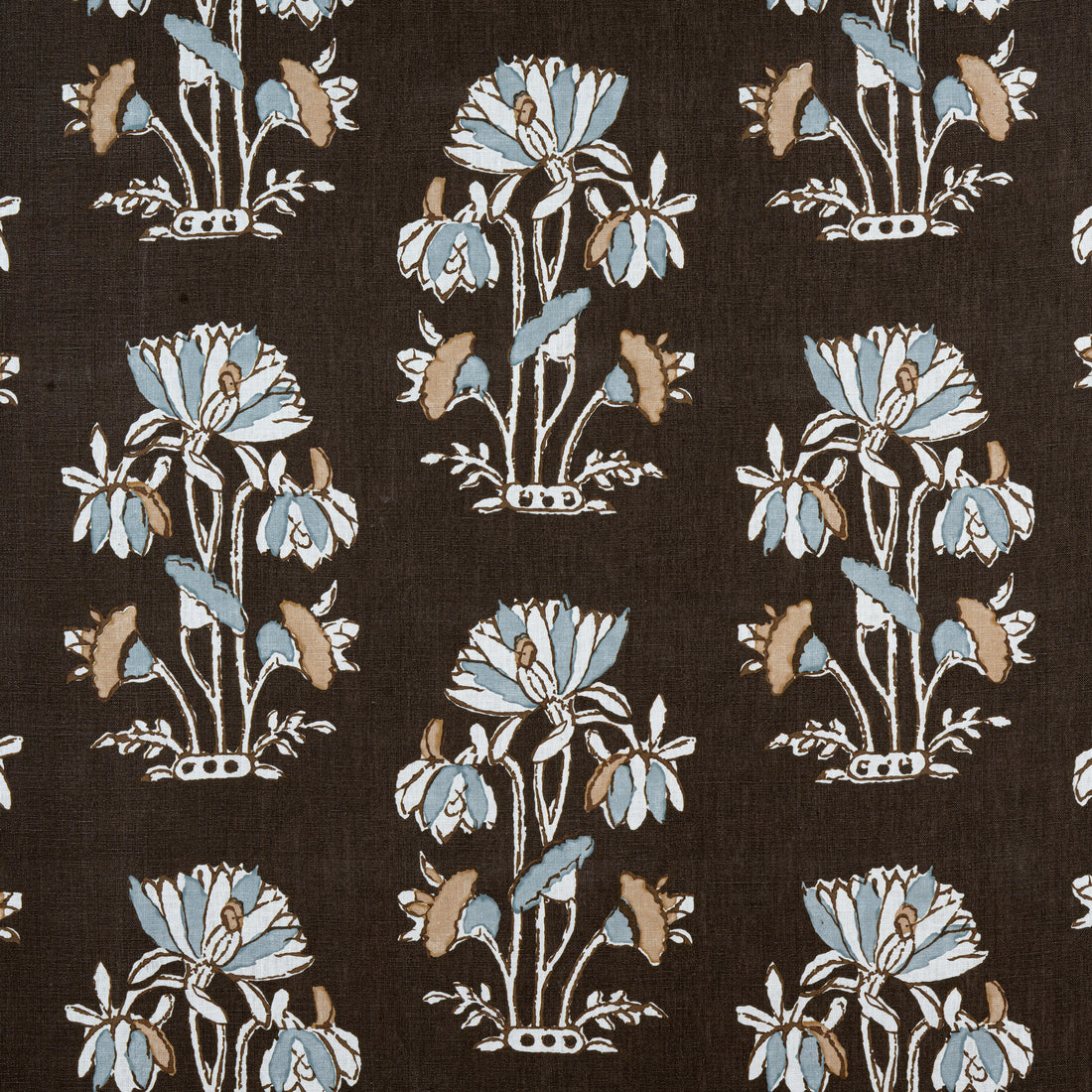 Lily Flower fabric in black color - pattern number F913200 - by Thibaut in the Mesa collection
