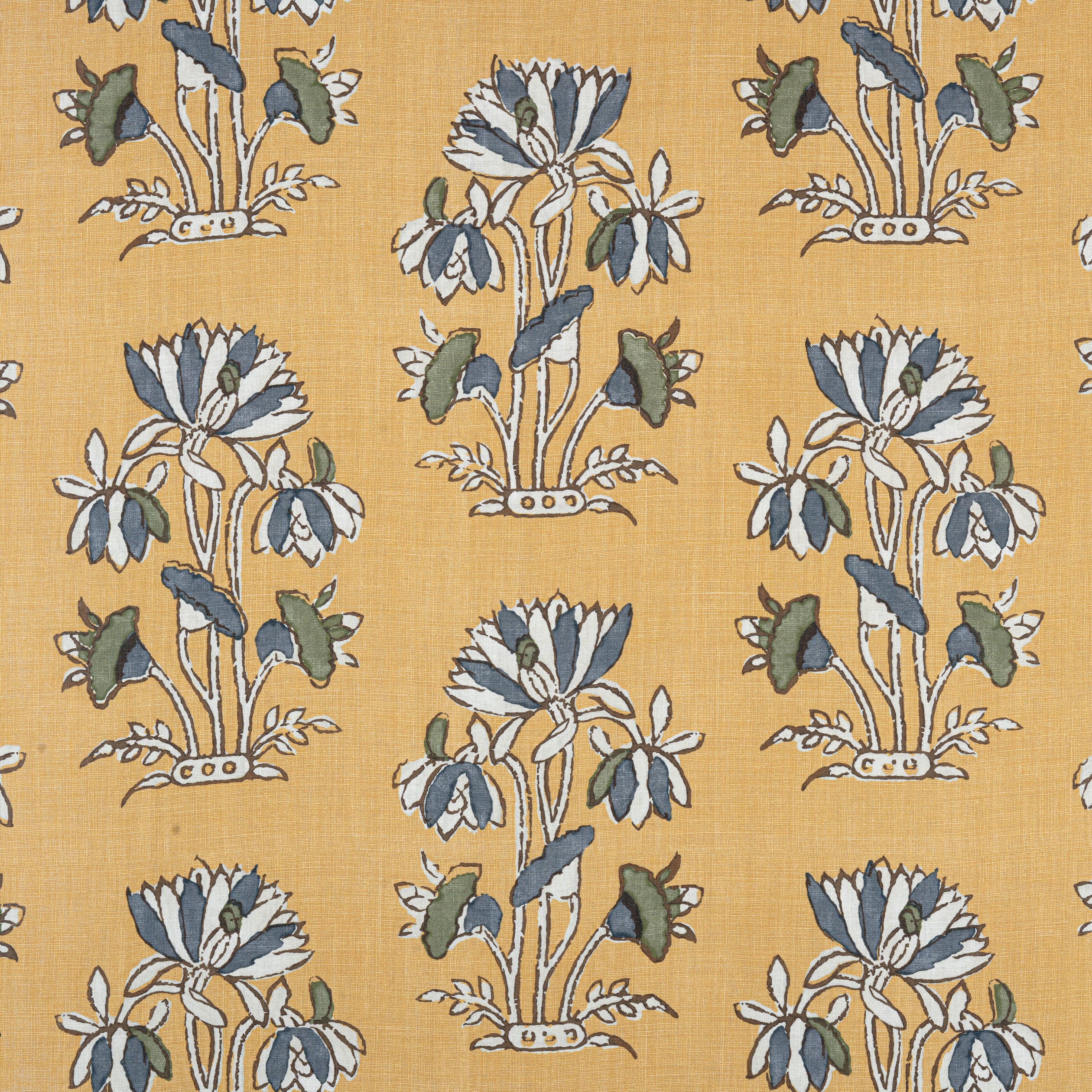 Lily Flower fabric in harvest gold color - pattern number F913202 - by Thibaut in the Mesa collection