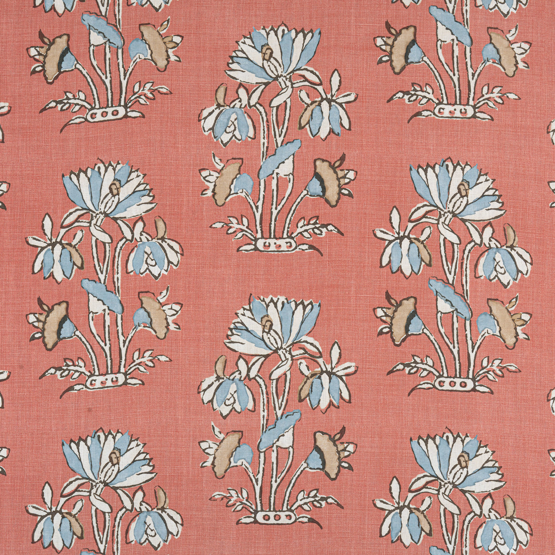 Lily Flower fabric in coral color - pattern number F913205 - by Thibaut in the Mesa collection