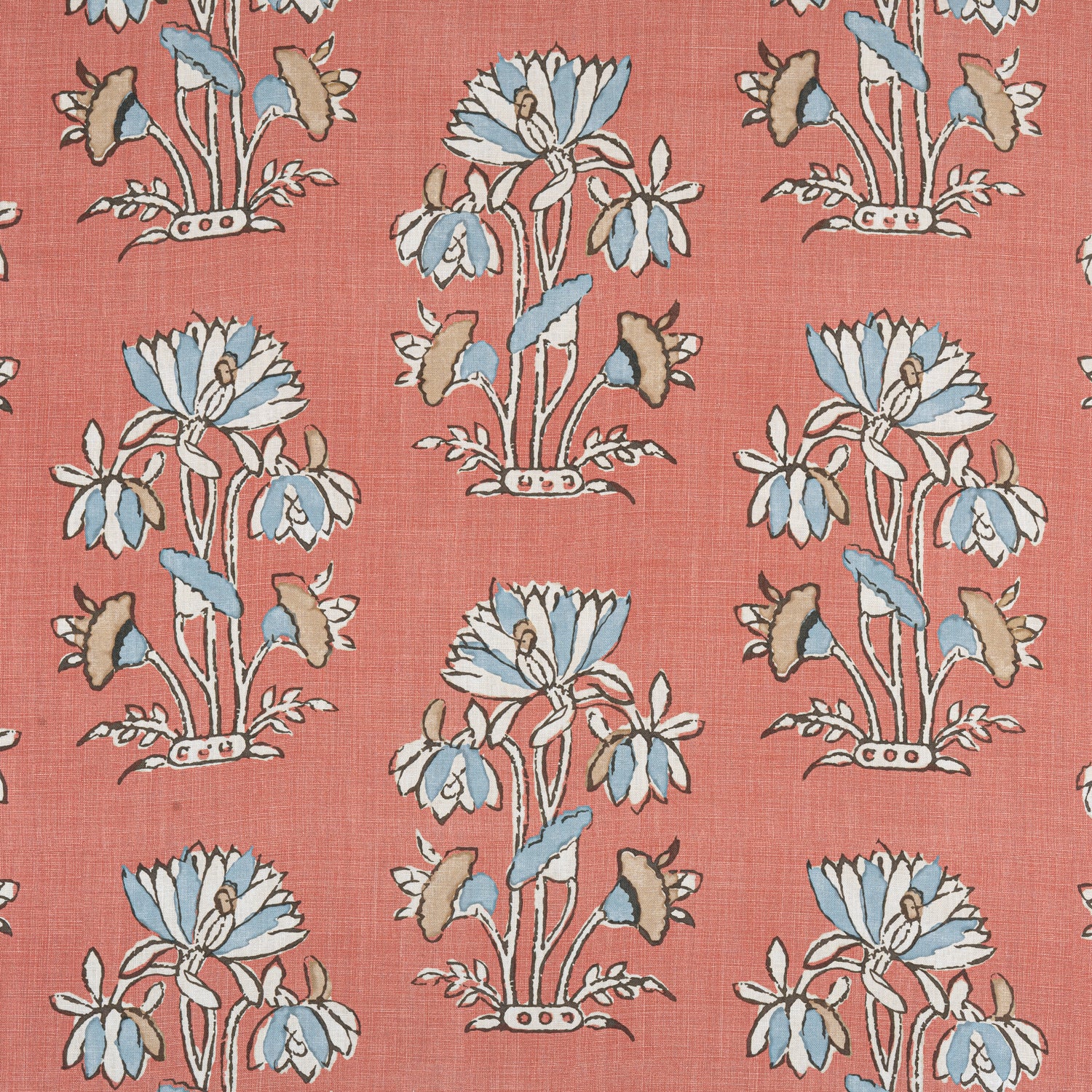 Lily Flower fabric in coral color - pattern number F913205 - by Thibaut in the Mesa collection