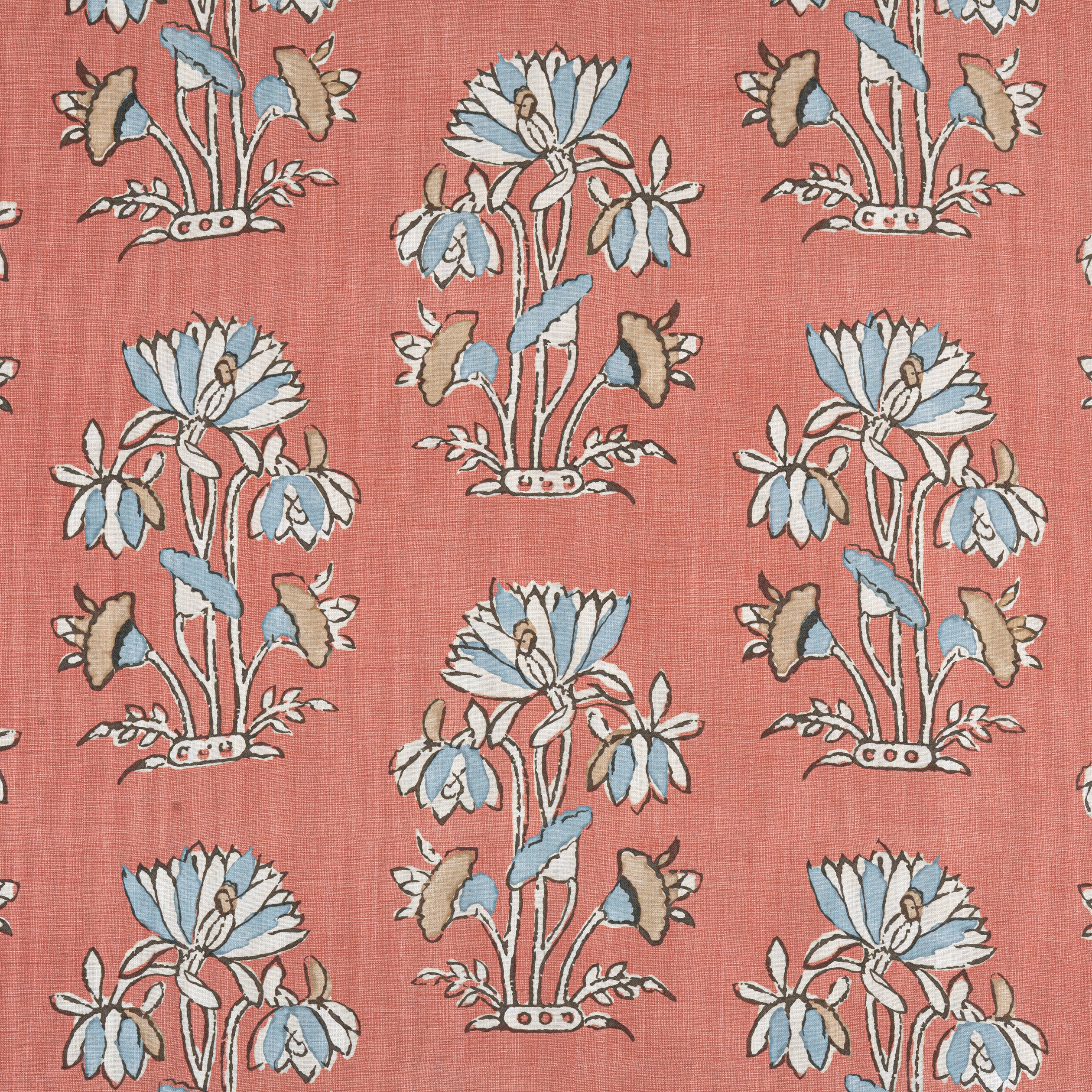 Lily Flower fabric in coral color - pattern number F913205 - by Thibaut in the Mesa collection
