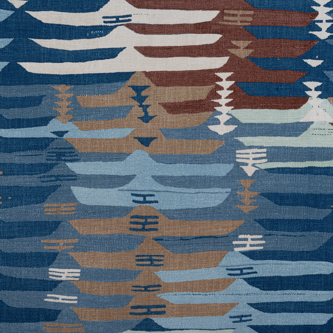 Rio Grande fabric in navy and brown color - pattern number F913210 - by Thibaut in the Mesa collection