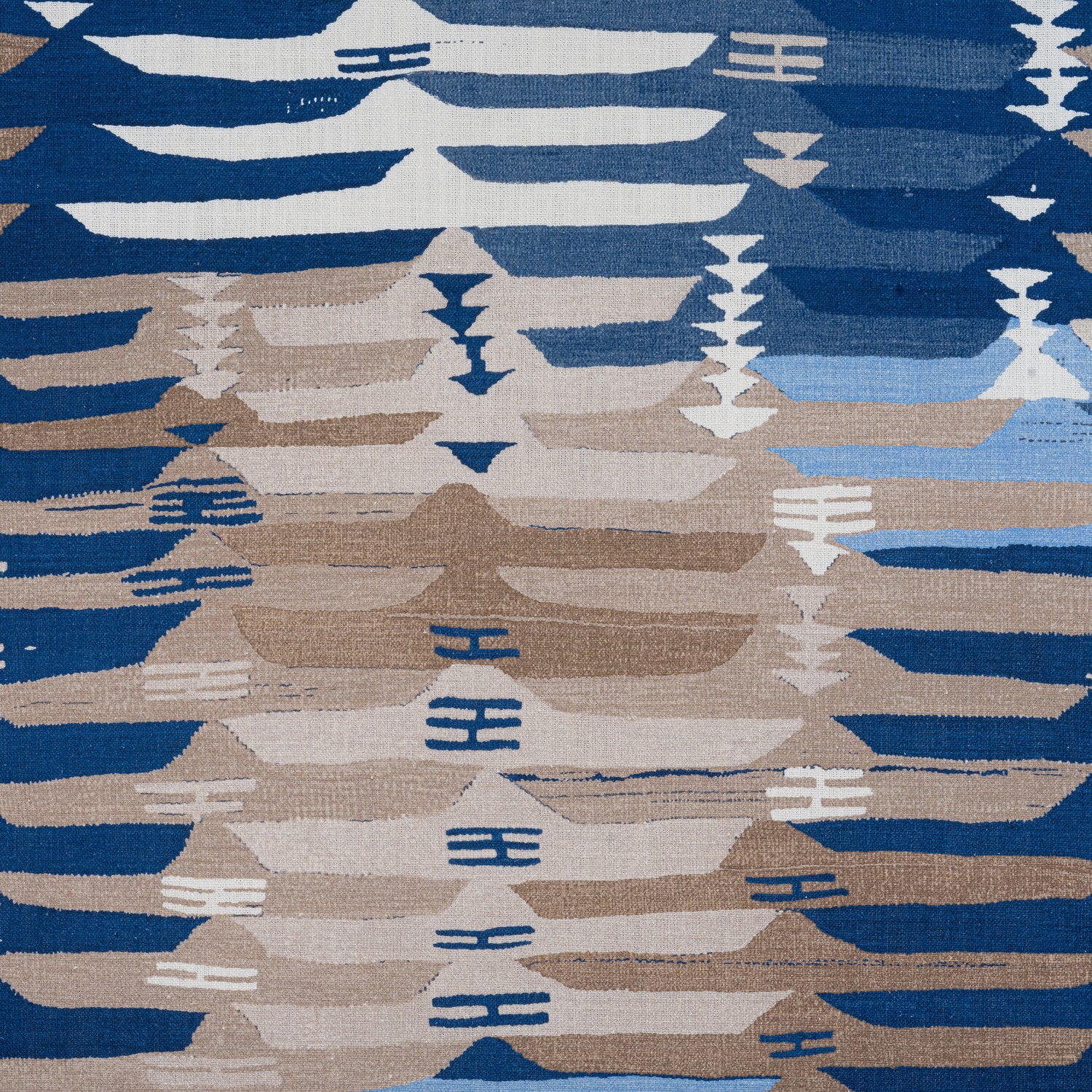 Rio Grande fabric in blue and beige color - pattern number F913211 - by Thibaut in the Mesa collection