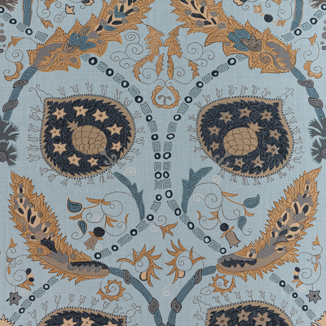 Lewis fabric in mineral blue color - pattern number F913214 - by Thibaut in the Mesa collection
