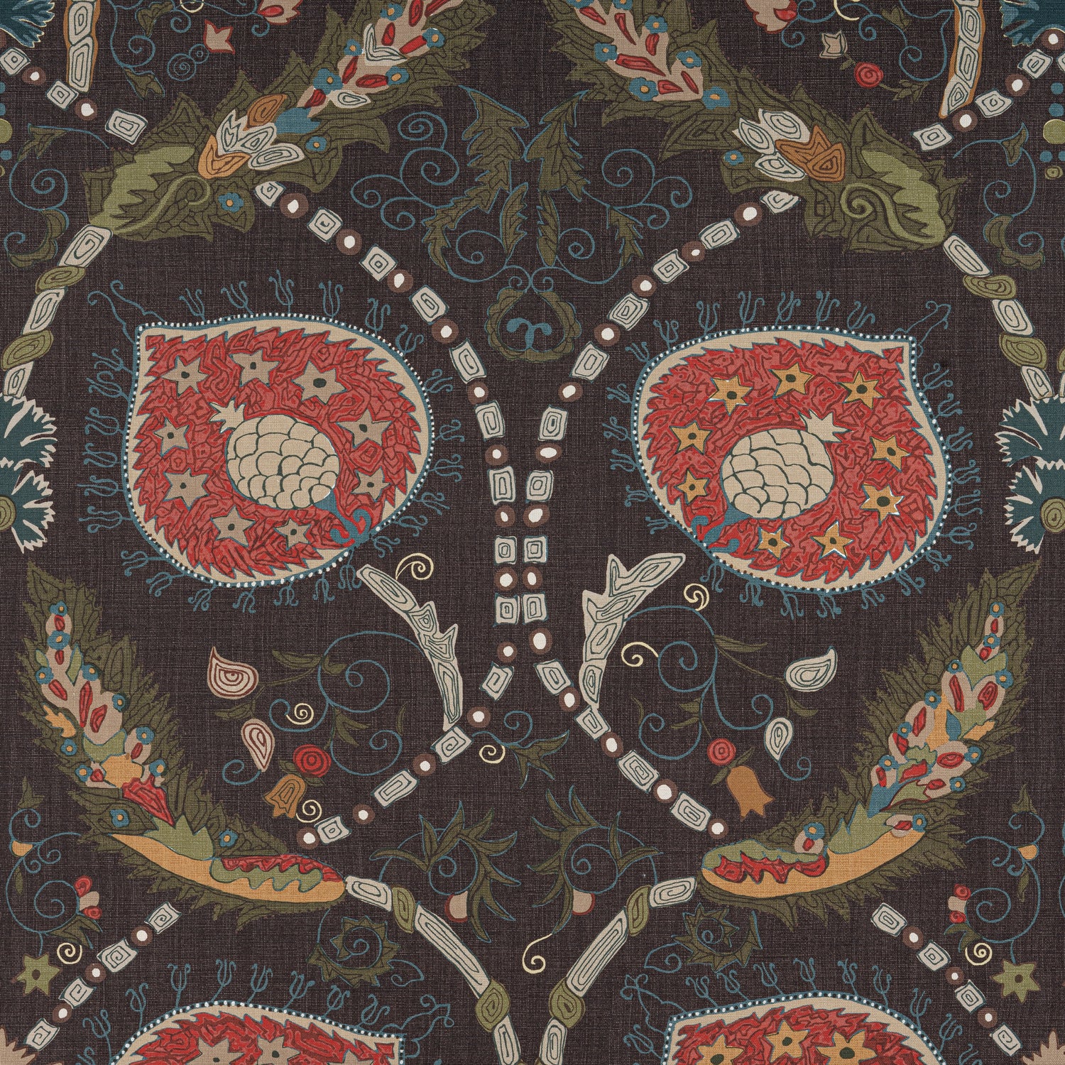 Lewis fabric in brown color - pattern number F913220 - by Thibaut in the Mesa collection