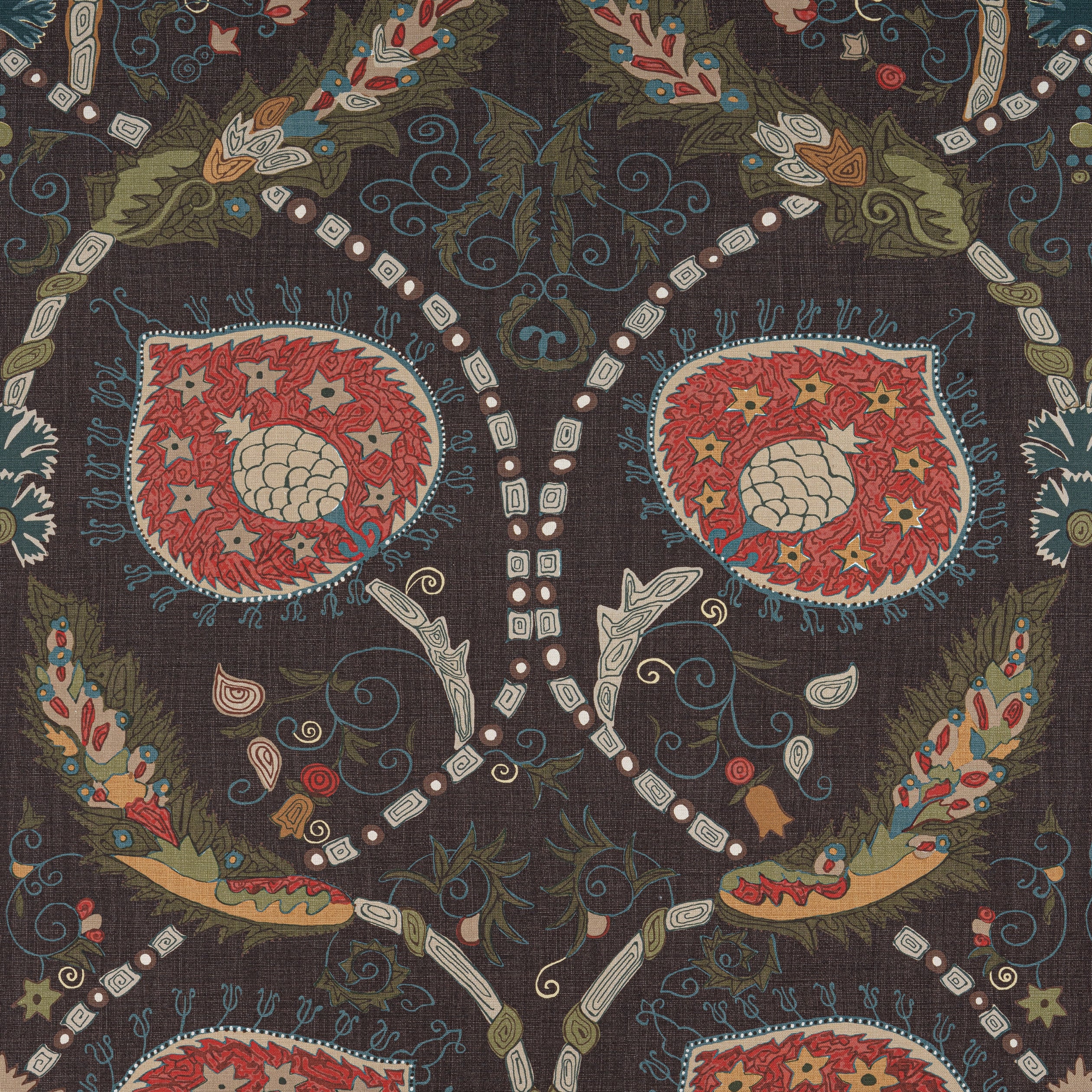 Lewis fabric in brown color - pattern number F913220 - by Thibaut in the Mesa collection