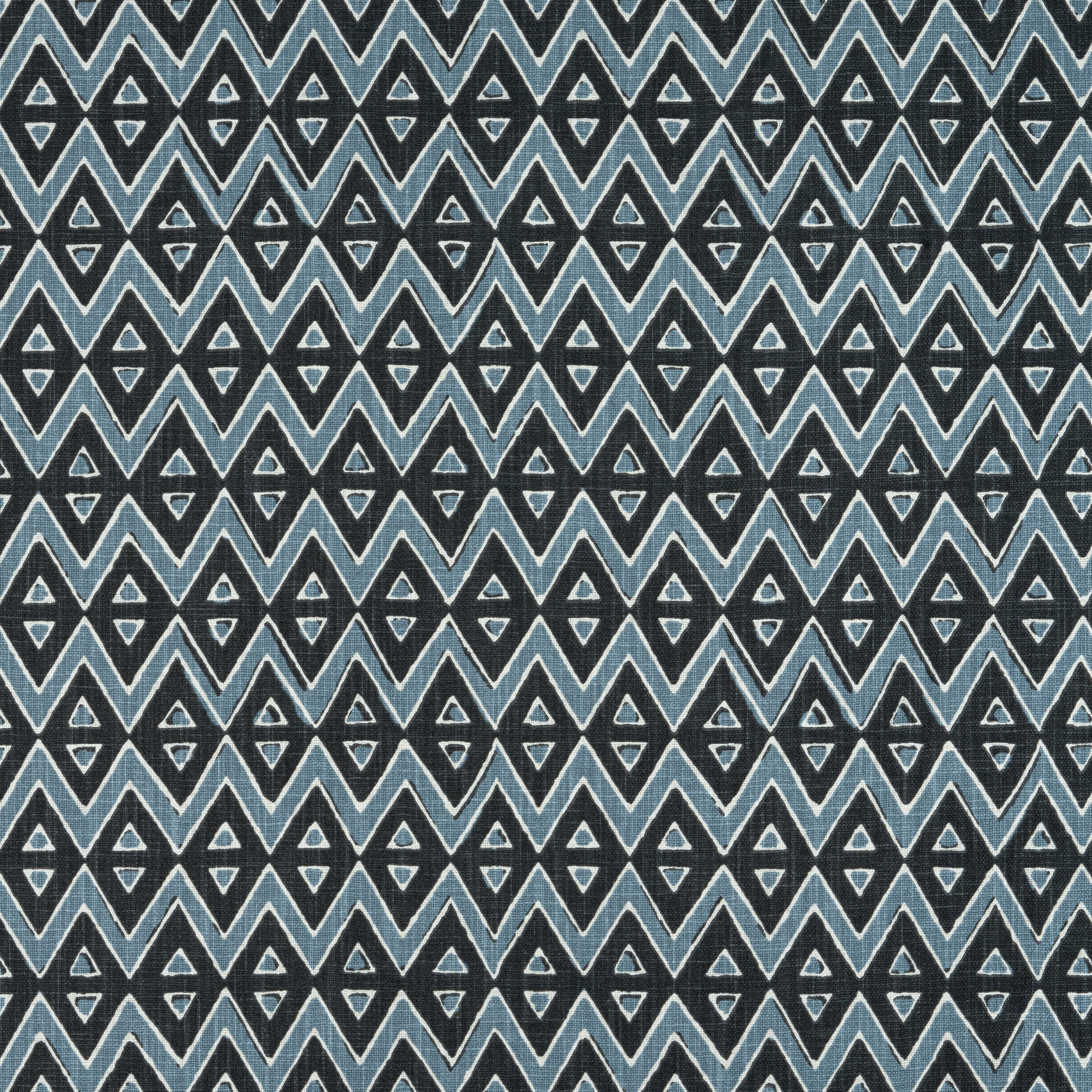 Tiburon fabric in black and mineral blue color - pattern number F913233 - by Thibaut in the Mesa collection