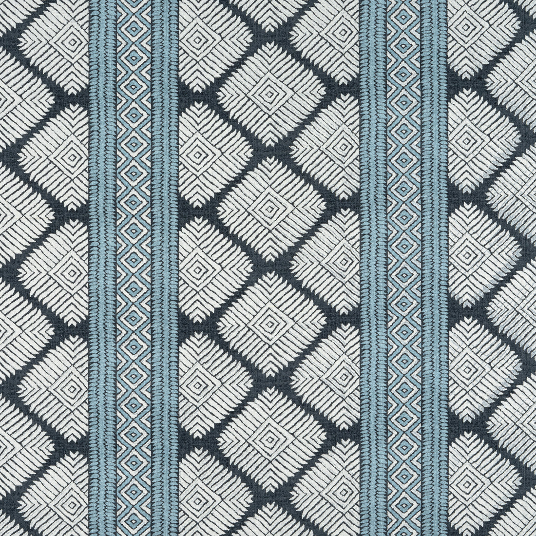 Austin fabric in black and mineral blue color - pattern number F913250 - by Thibaut in the Mesa collection