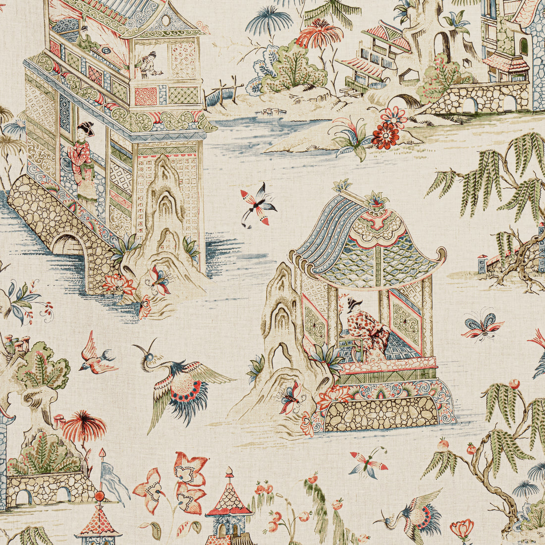 Grand Palace fabric in taupe - pattern number F913618 - by Thibaut in the Grand Palace collection