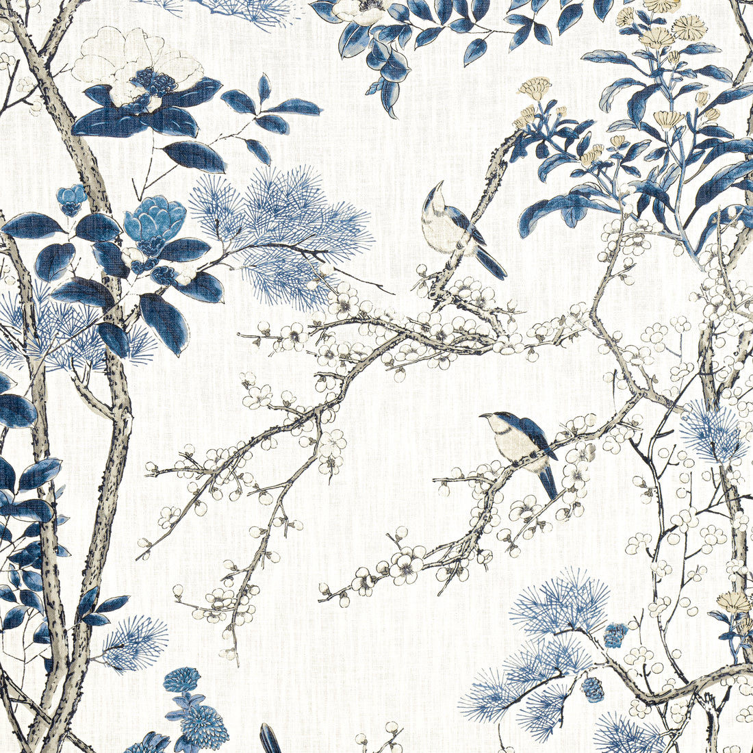 Katsura fabric in blue and white - pattern number F913619 - by Thibaut in the Grand Palace collection