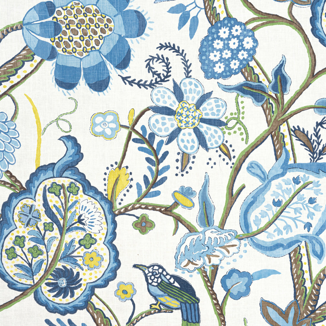 Windsor fabric in blue and yellow color - pattern number F914300 - by Thibaut in the Canopy collection