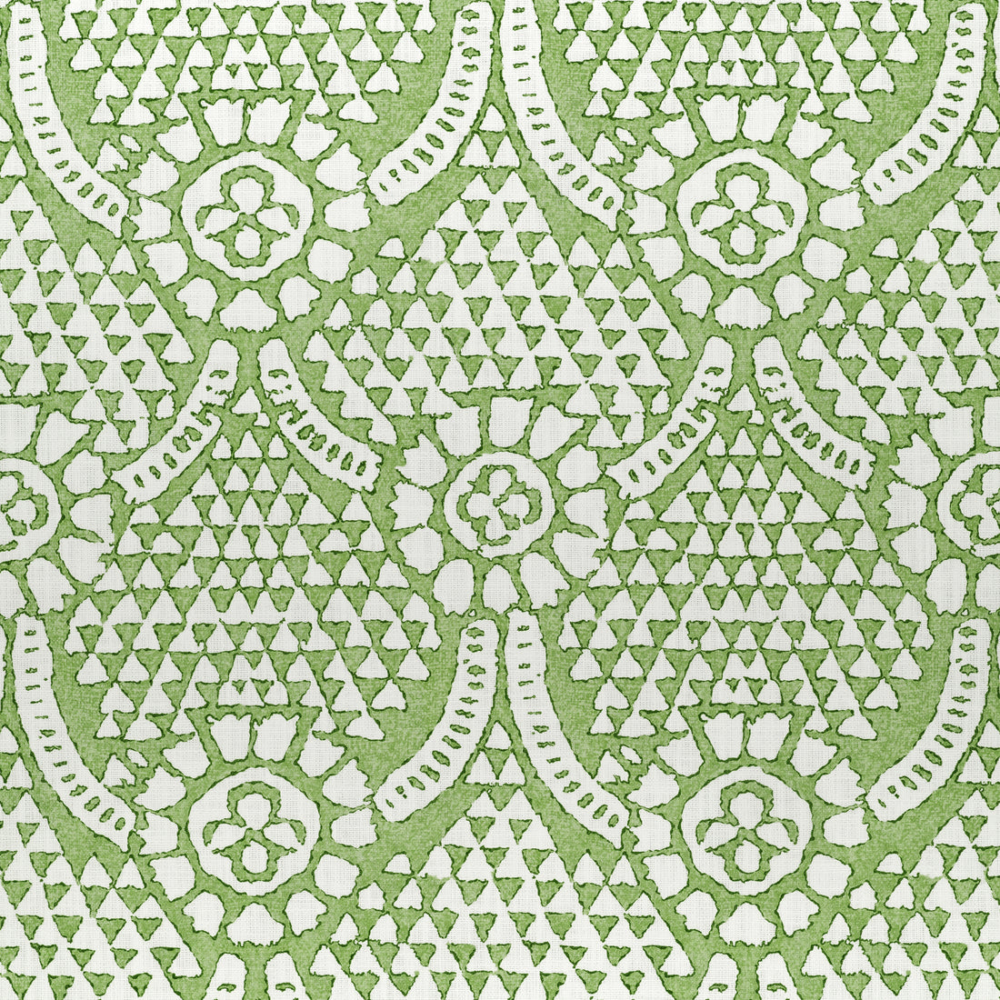 Chamomile fabric in green color - pattern number F914318 - by Thibaut in the Canopy collection