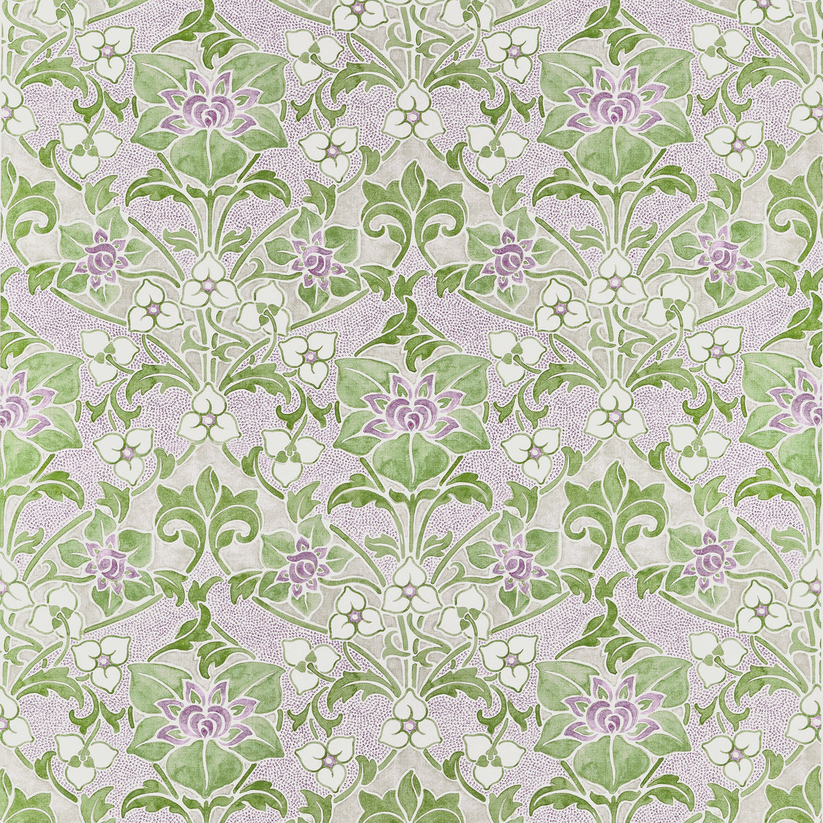 Woodford fabric in Lilac and Green color - pattern number F914603 - by Thibaut in the Fairhaven collection